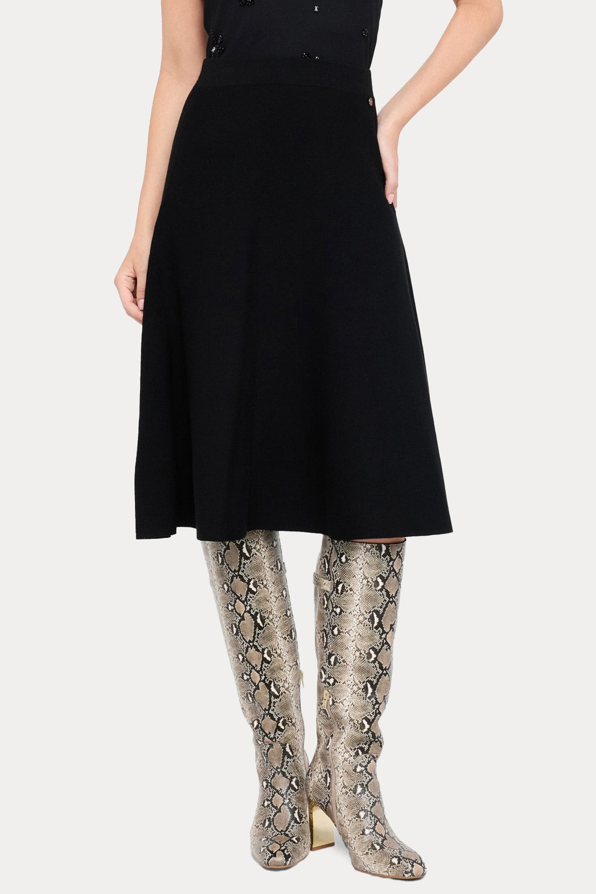 Liu Jo Beli Lastikli Örgü Kloş Midi Etek