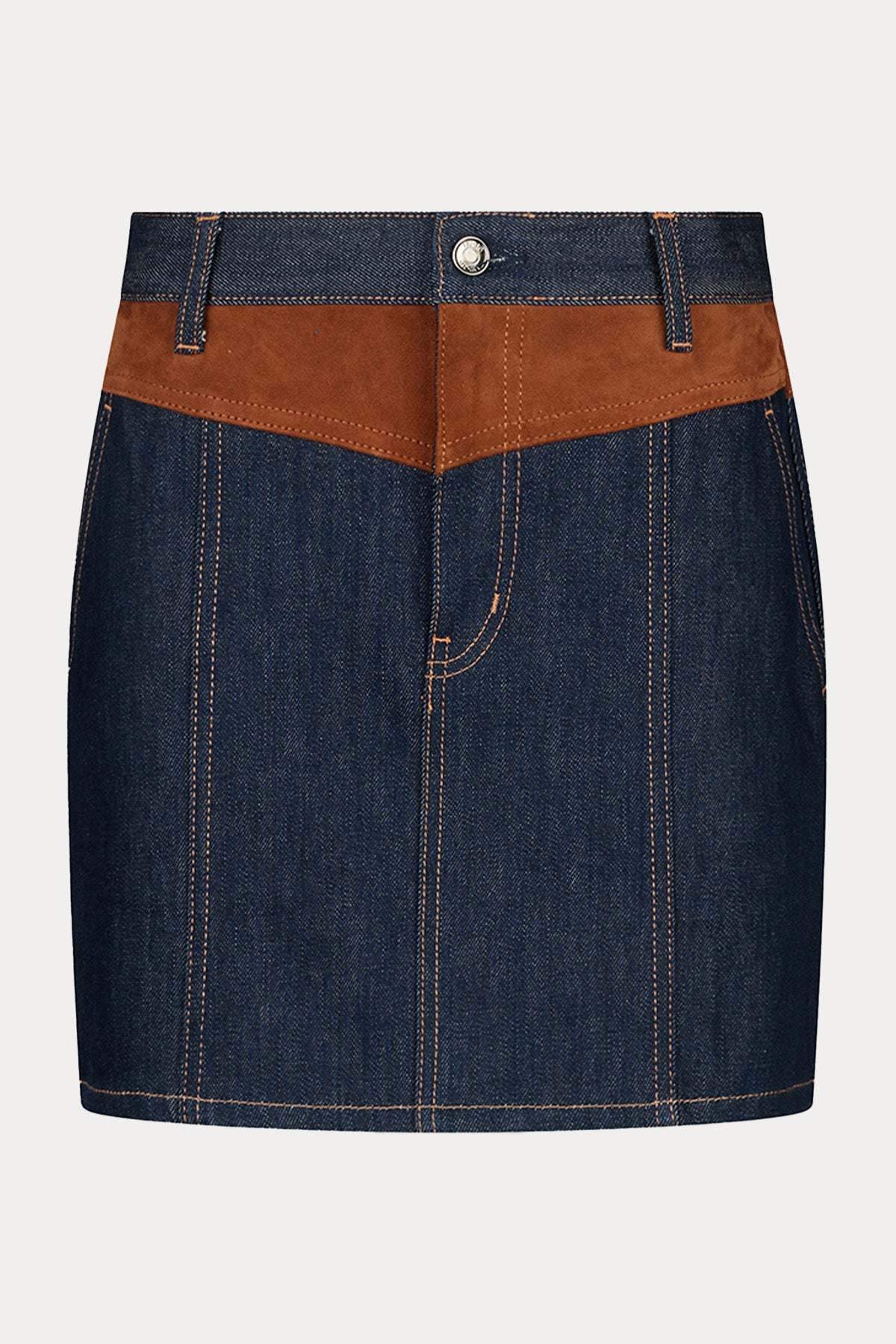 Liu Jo Süet Detaylı Mini Denim Etek