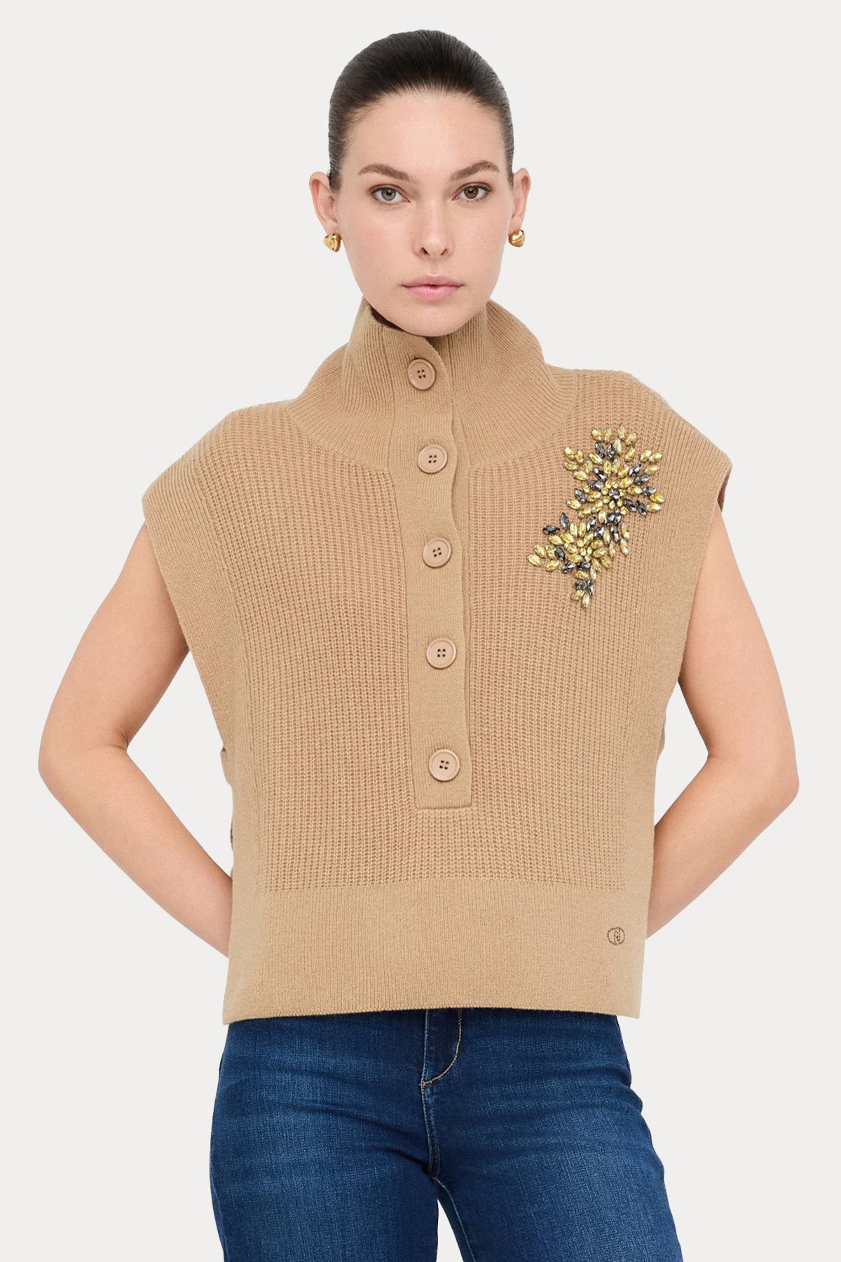 Liu Jo Dik Yaka Kolsuz Örgü Yün Triko