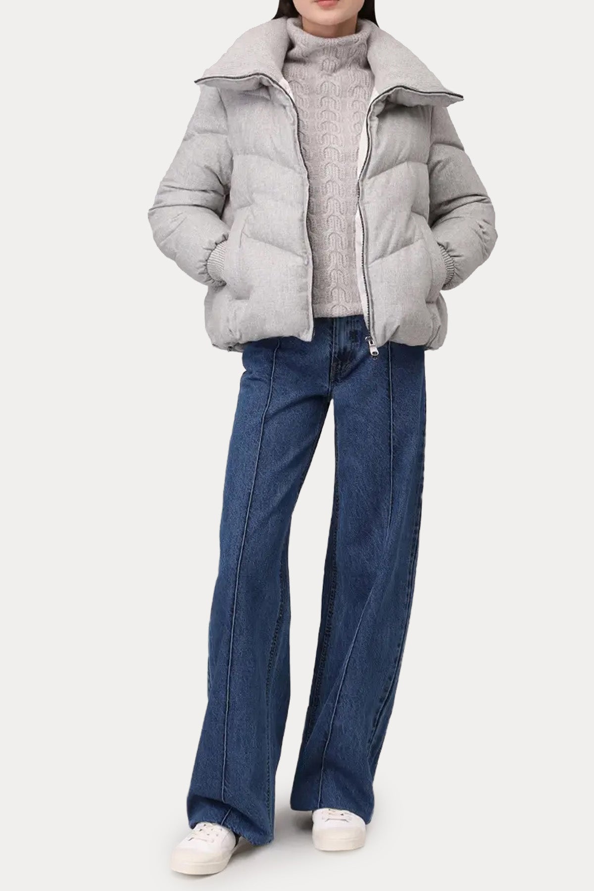 Hetrego Ratufa Relaxed Fit Kaşmir Puffer Mont