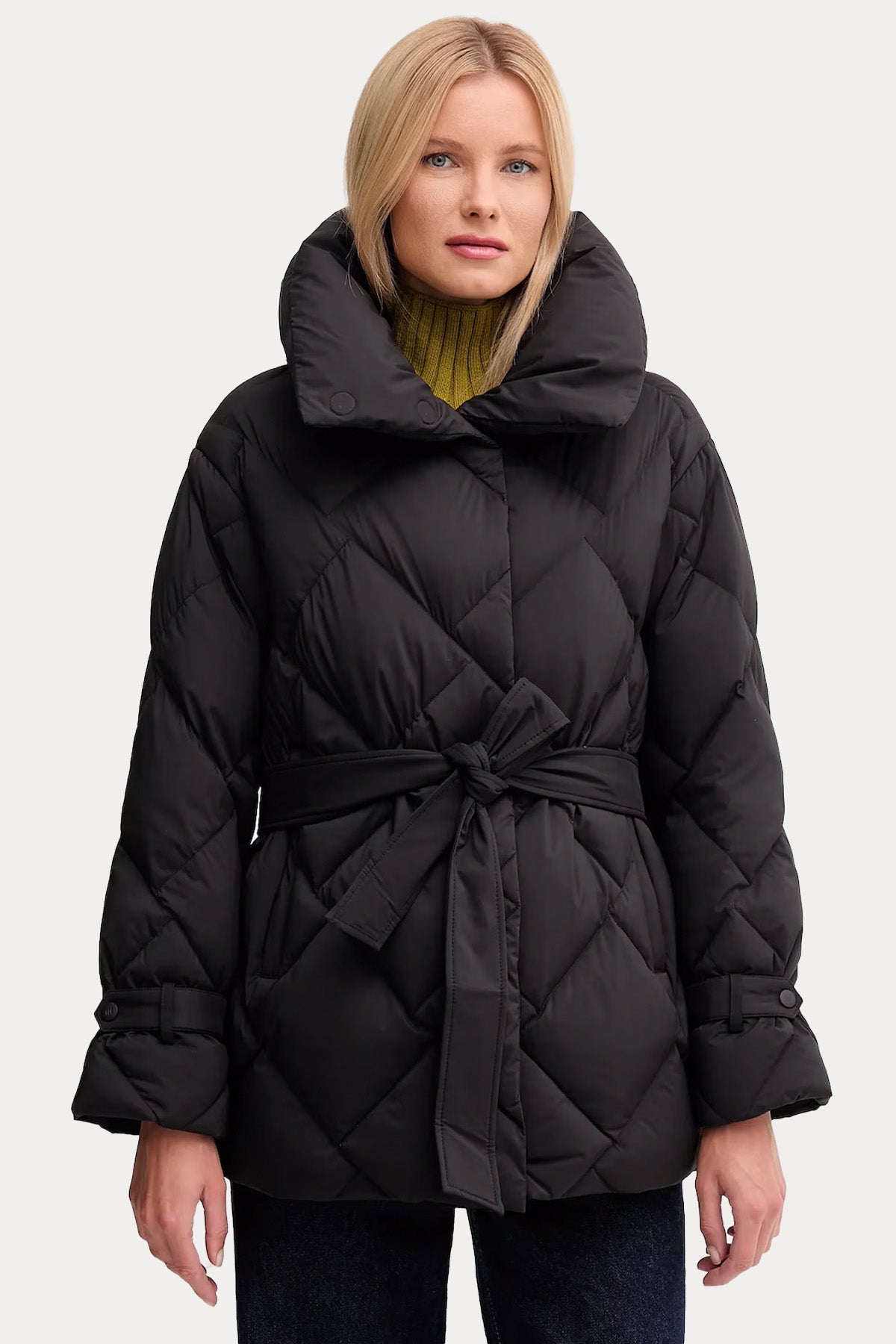 Hetrego Quenby Dik Yaka Kemerli Puffer Mont