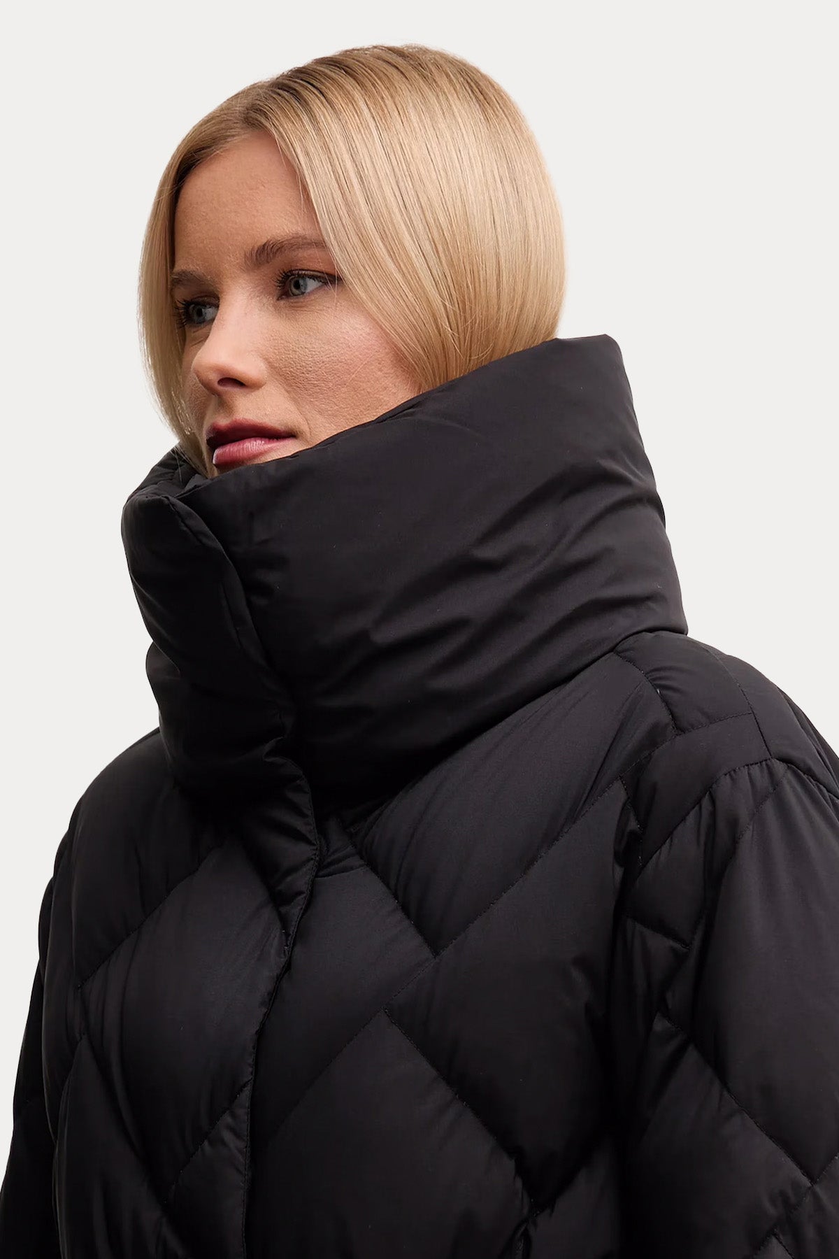 Hetrego Quenby Dik Yaka Kemerli Puffer Mont