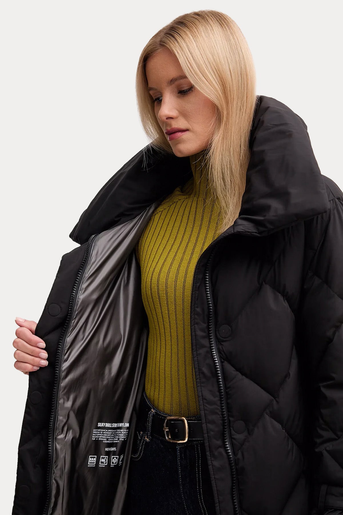 Hetrego Quenby Dik Yaka Kemerli Puffer Mont