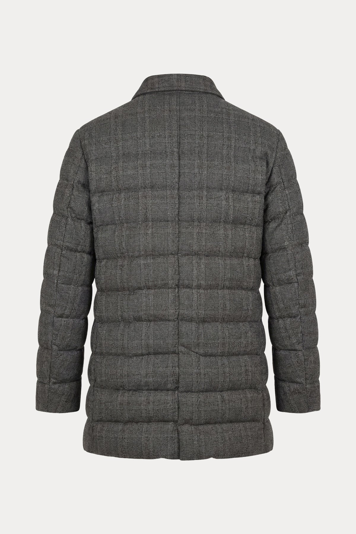 Hetrego Magnus Demonte İç Parçalı Ekose Desen Yün Puffer Mont