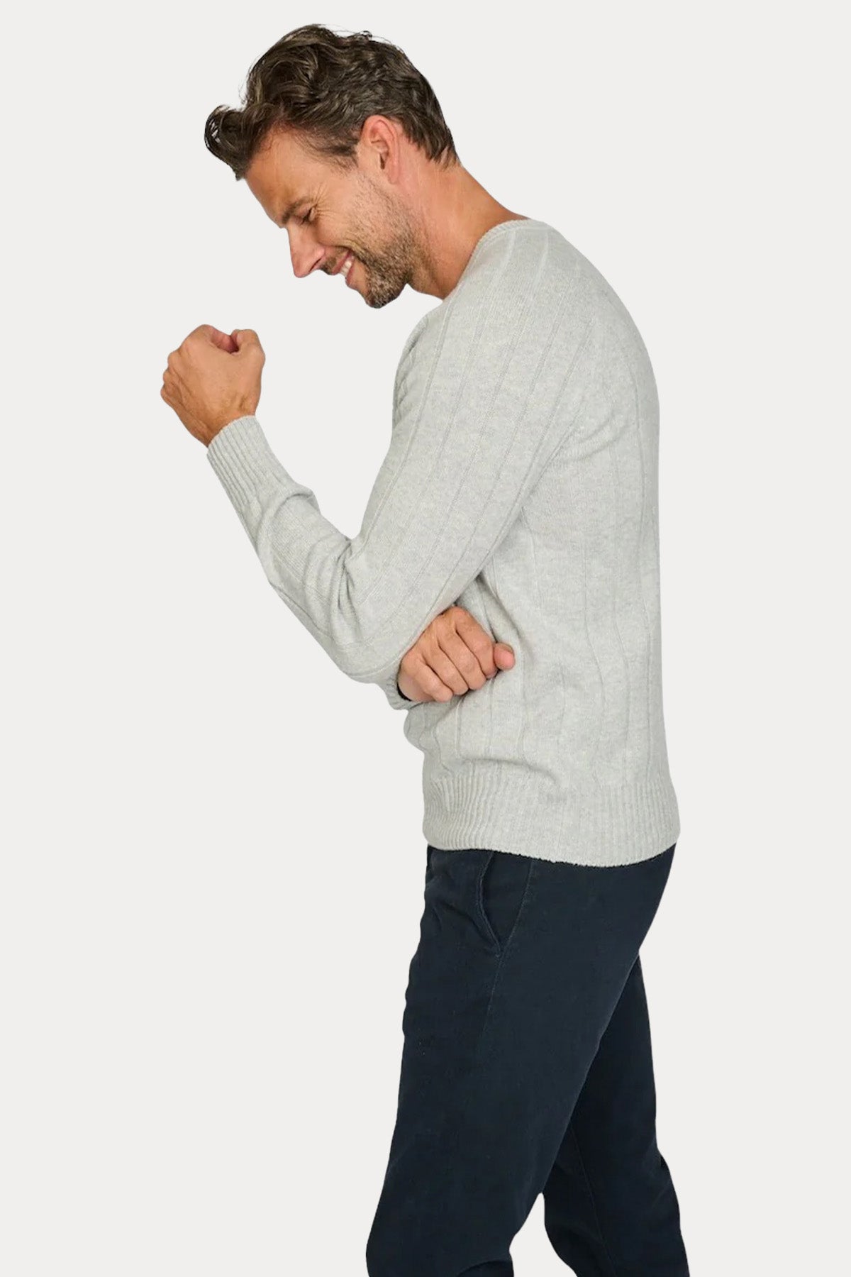 Gran Sasso Yuvarlak Yaka Örgü Kaşmir Yün Triko