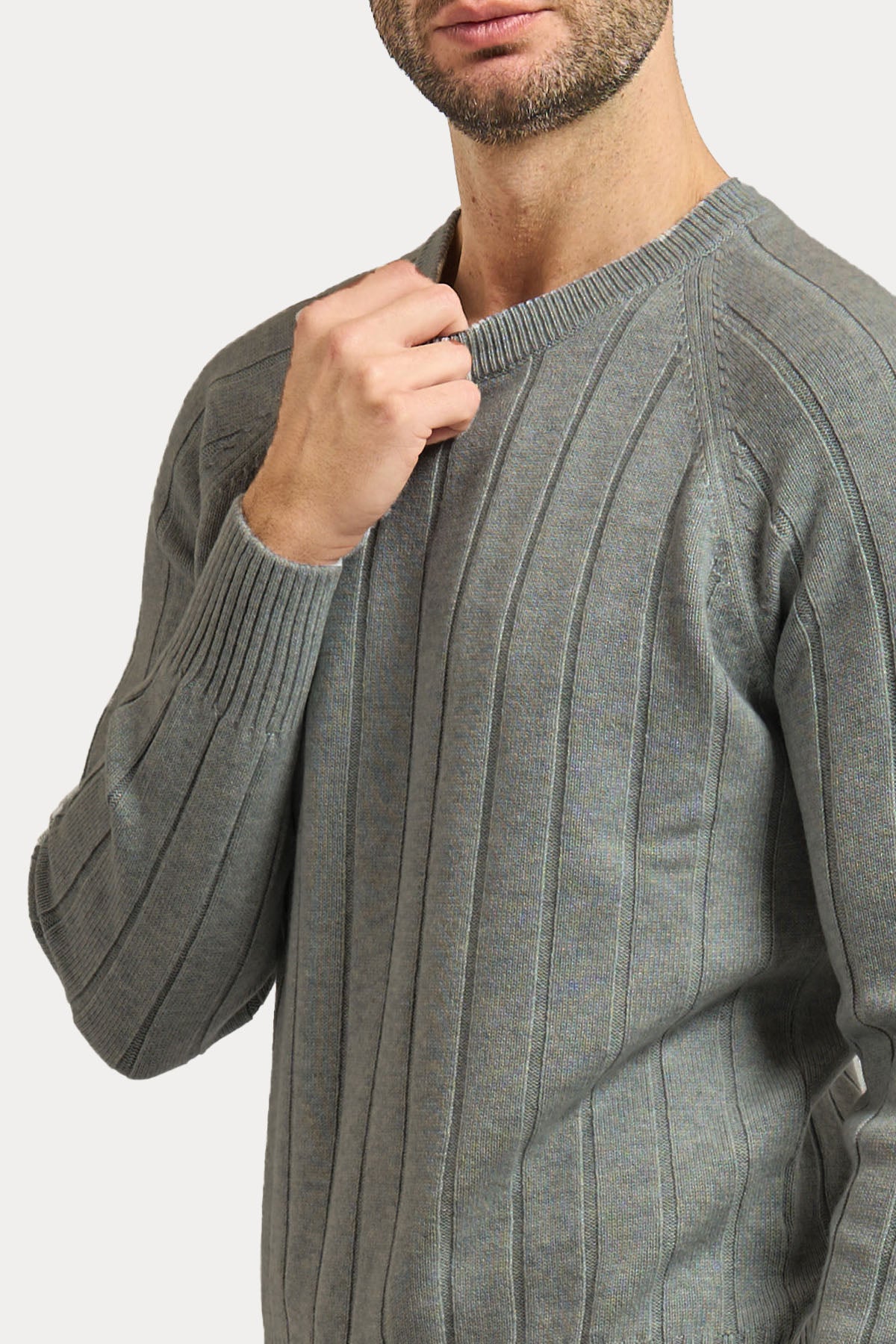 Gran Sasso Yuvarlak Yaka Örgü Kaşmir Yün Triko