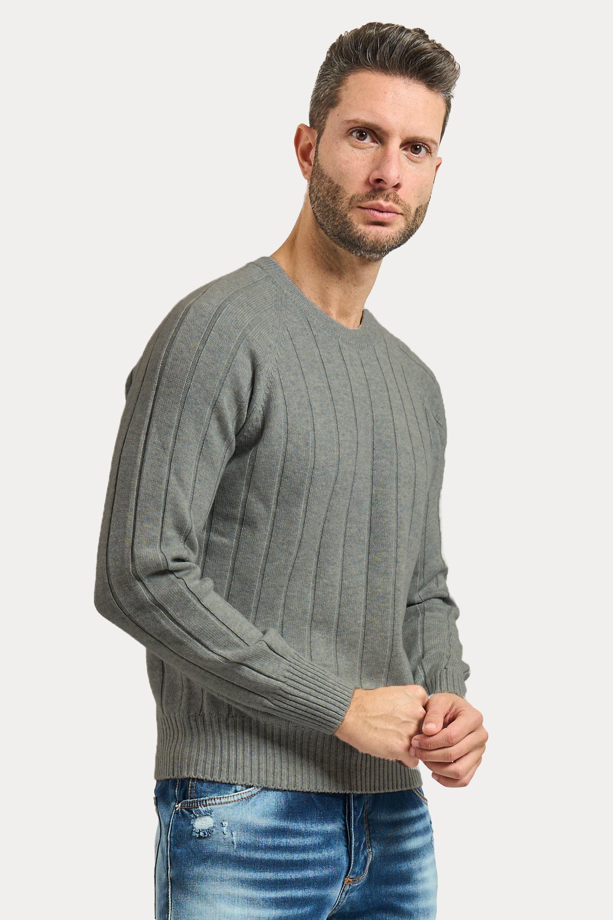 Gran Sasso Yuvarlak Yaka Örgü Kaşmir Yün Triko