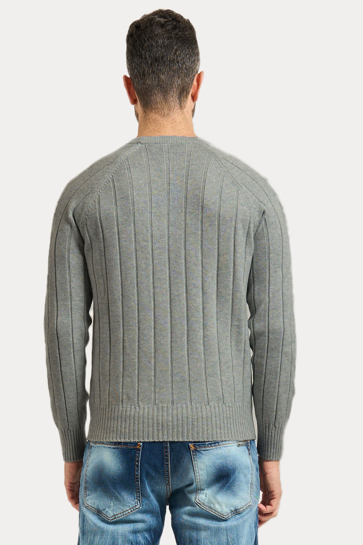 Gran Sasso Yuvarlak Yaka Örgü Kaşmir Yün Triko