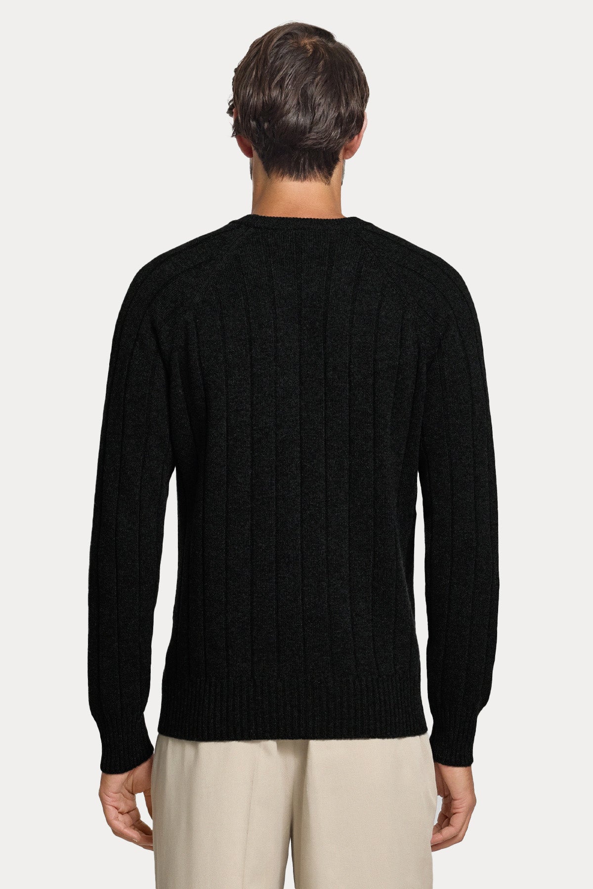 Gran Sasso Yuvarlak Yaka Örgü Kaşmir Yün Triko