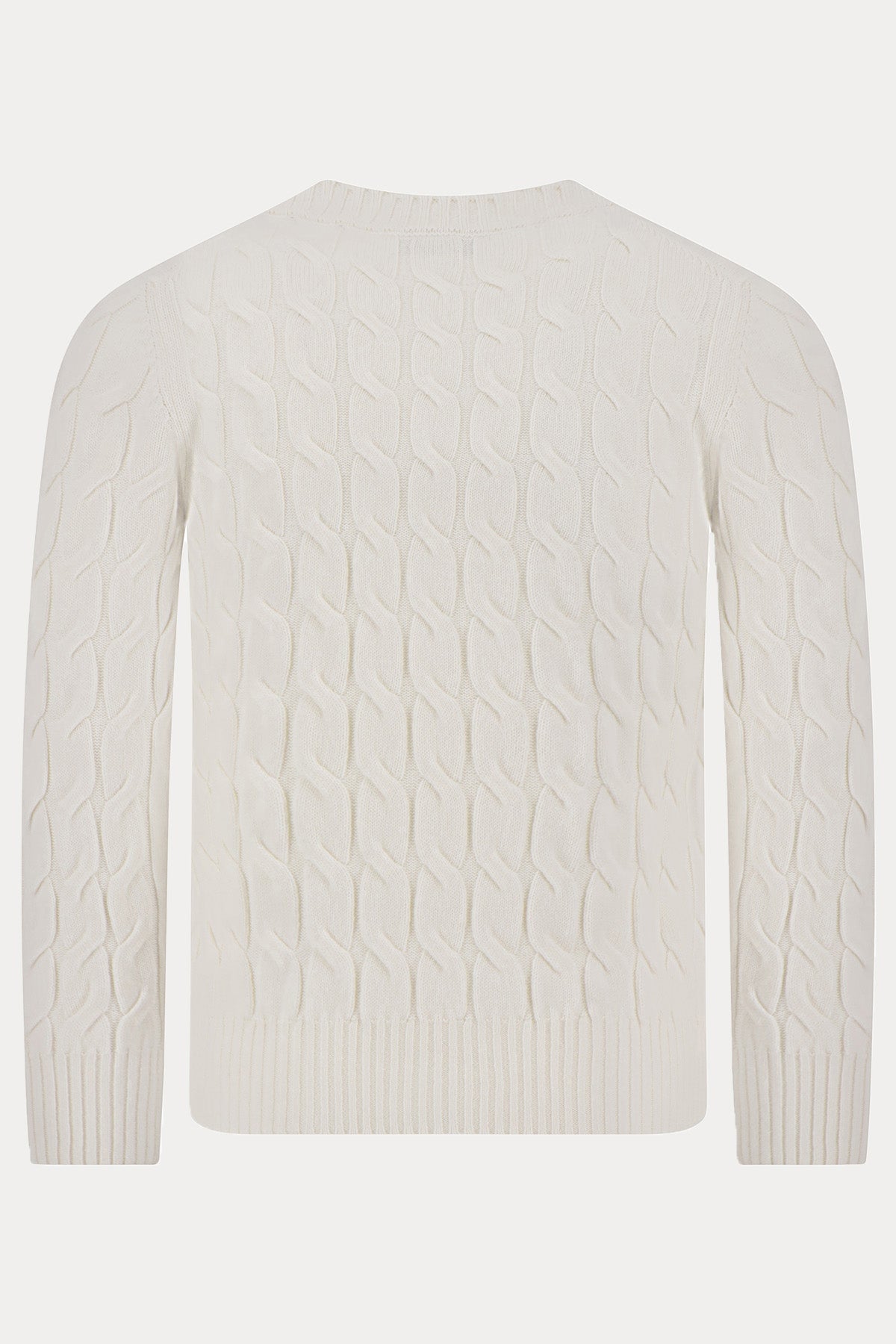 Gran Sasso Yuvarlak Yaka Saç Örgü Kaşmir Yün Triko