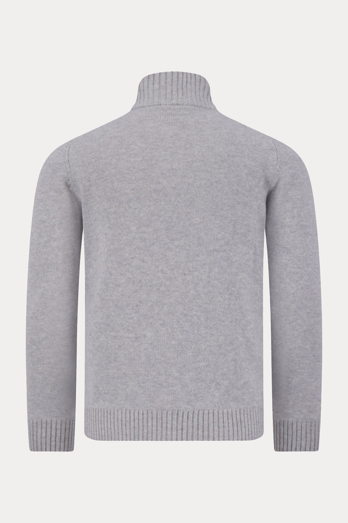 Gran Sasso Yarım Fermuarlı Dik Yaka Örgü Kaşmir Yün Triko