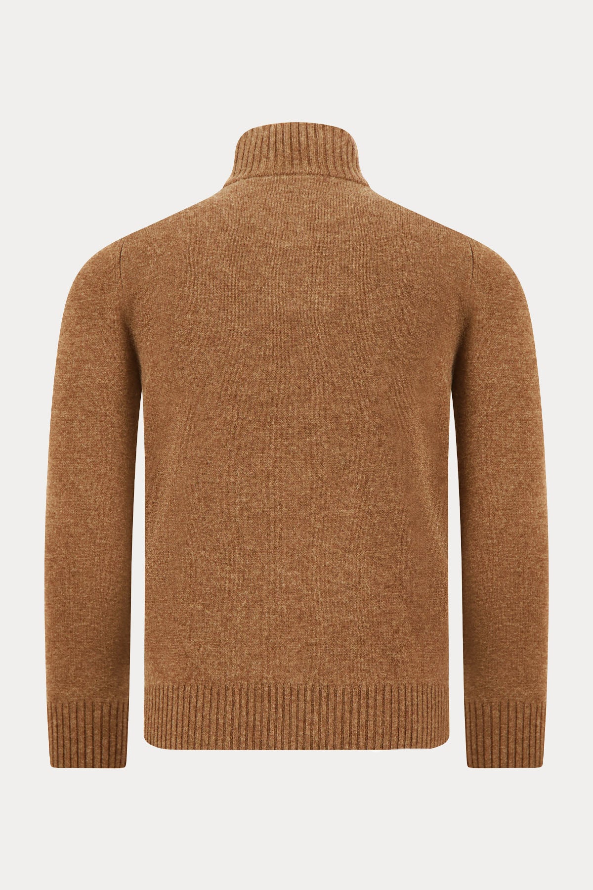 Gran Sasso Yarım Fermuarlı Dik Yaka Örgü Kaşmir Yün Triko