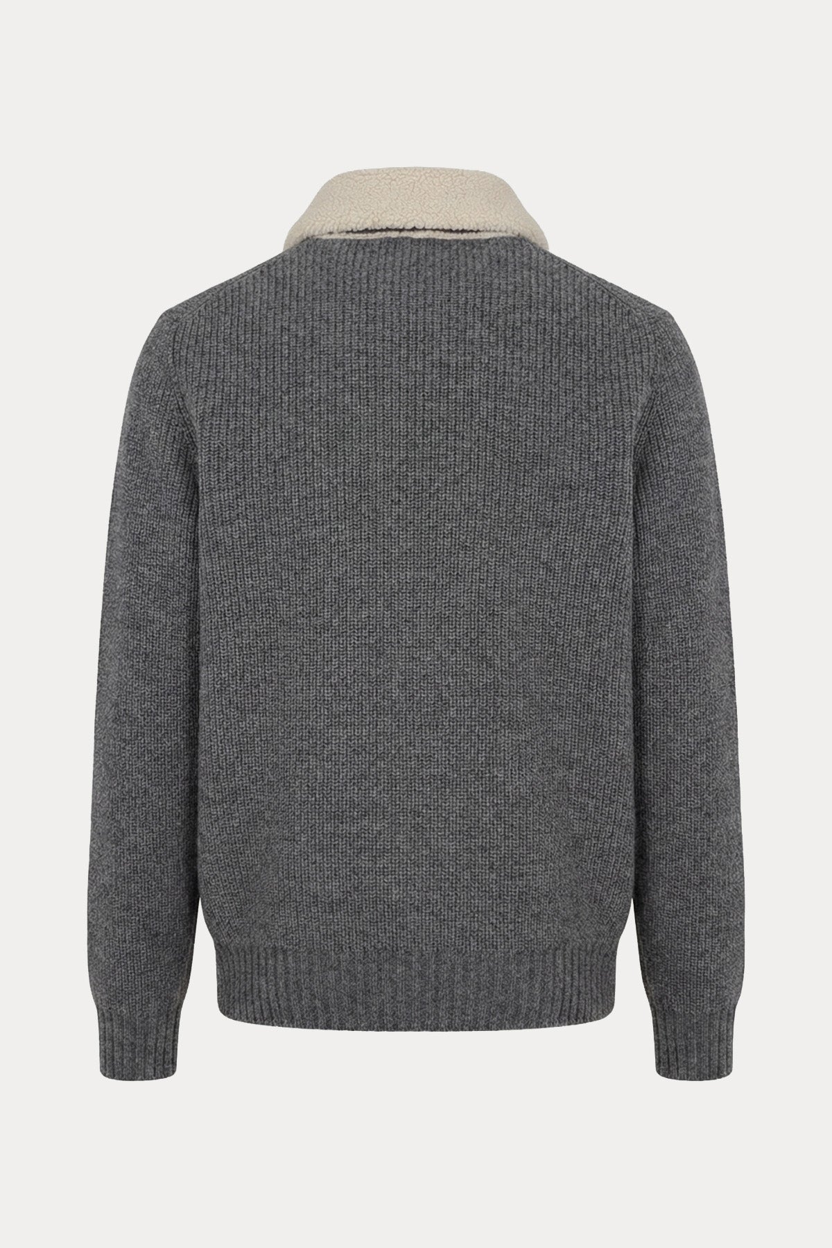 Gran Sasso Yakası Kürklü Örgü Yün Ceket