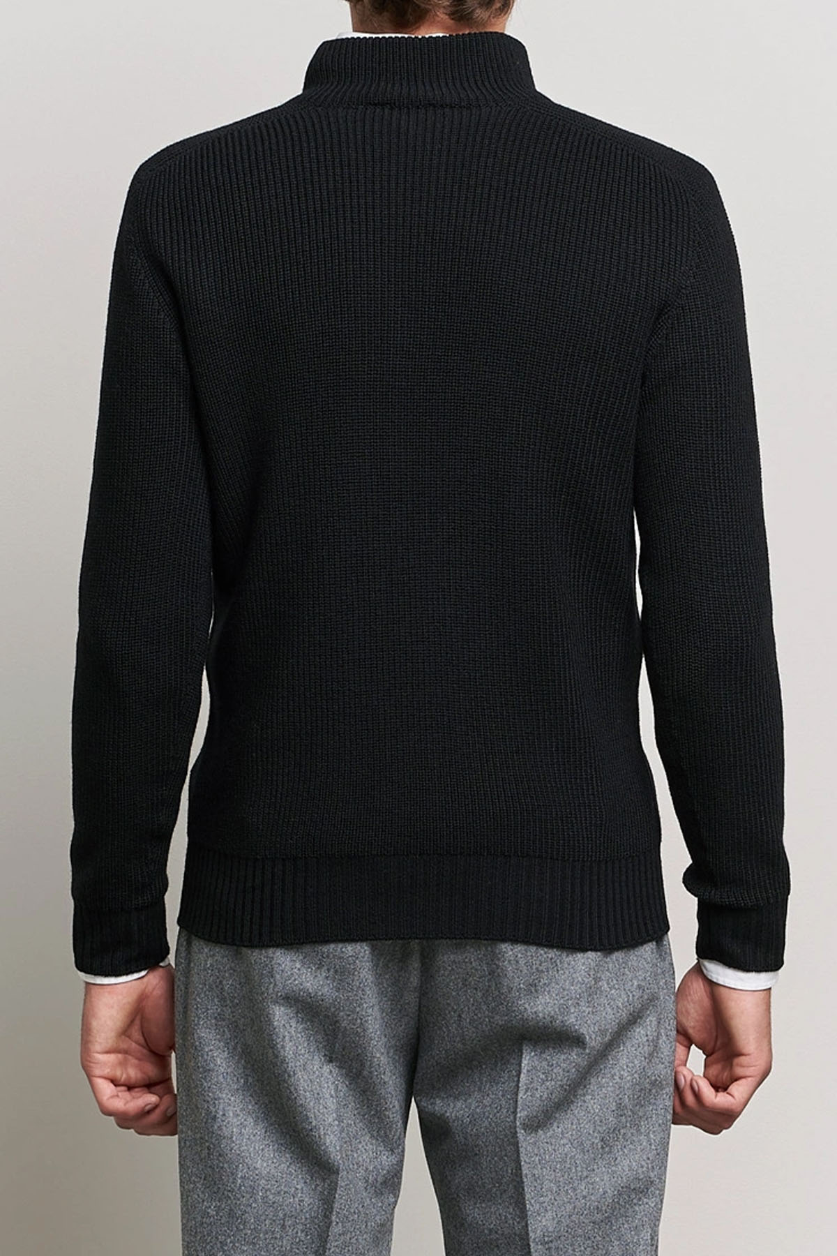 Gran Sasso Fermuarlı Dik Yaka Örgü Su Geçirmez Triko