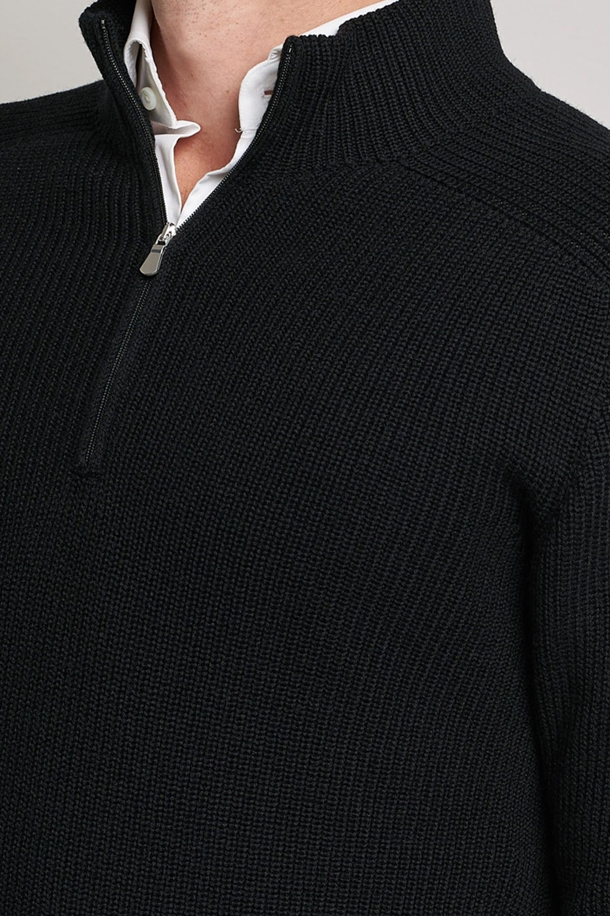 Gran Sasso Fermuarlı Dik Yaka Örgü Su Geçirmez Triko