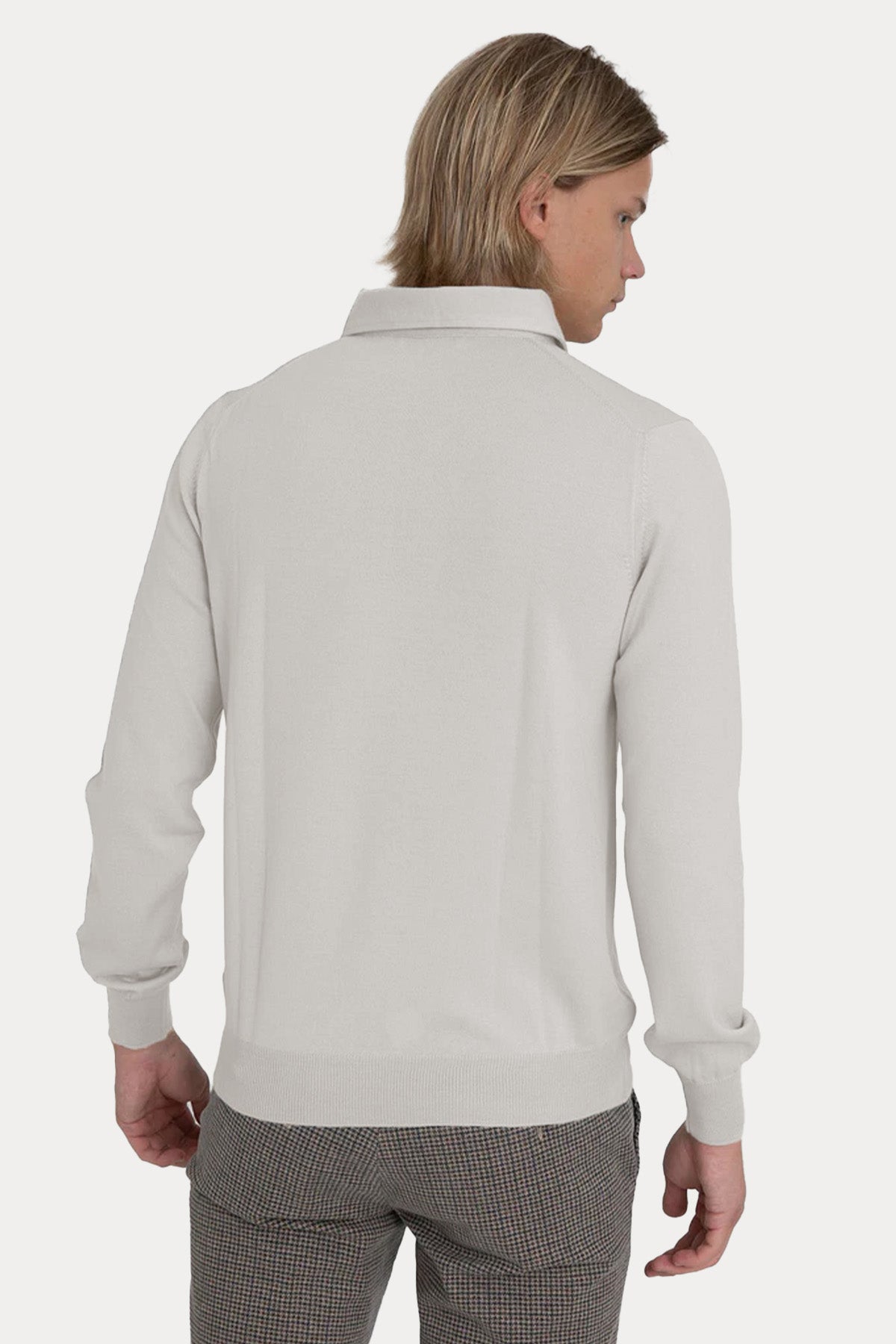 Gran Sasso Düğmeli Polo Yaka İnce Örgü Yün Triko