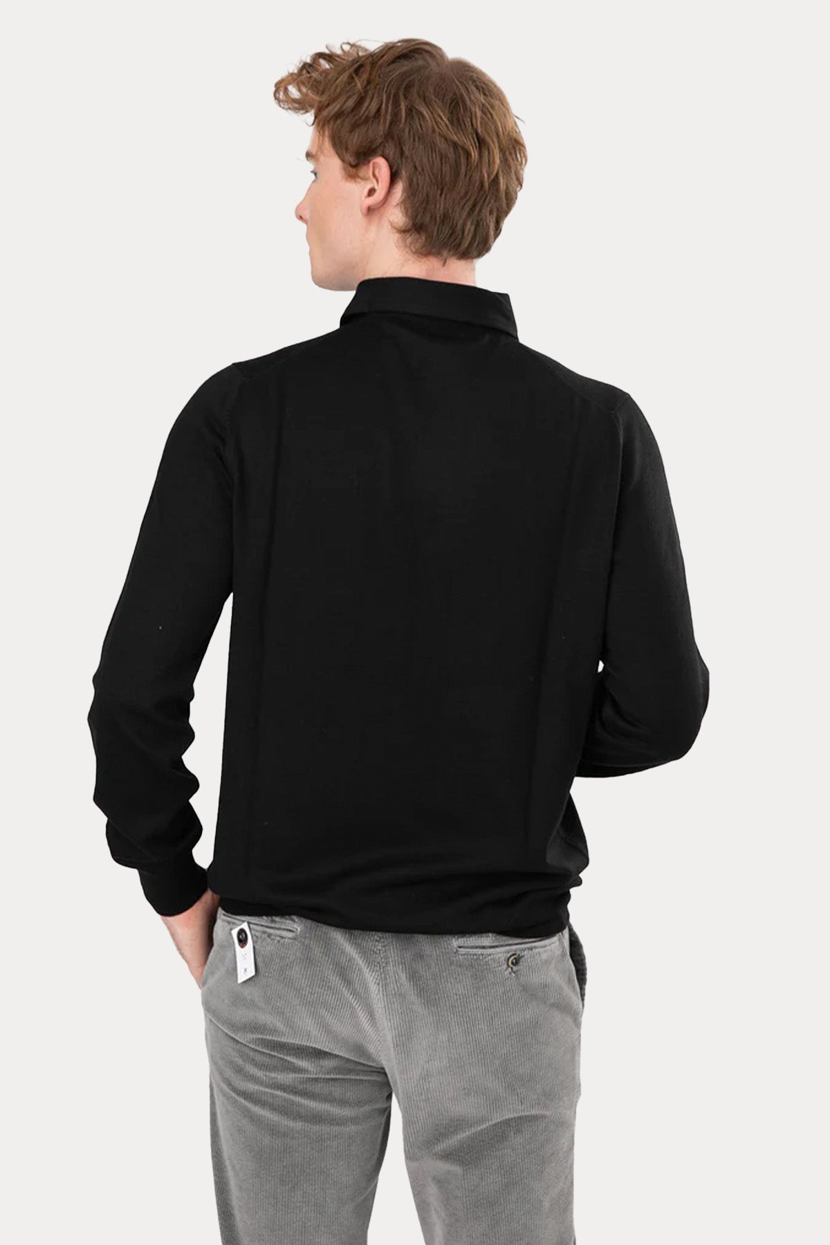 Gran Sasso Düğmeli Polo Yaka İnce Örgü Yün Triko