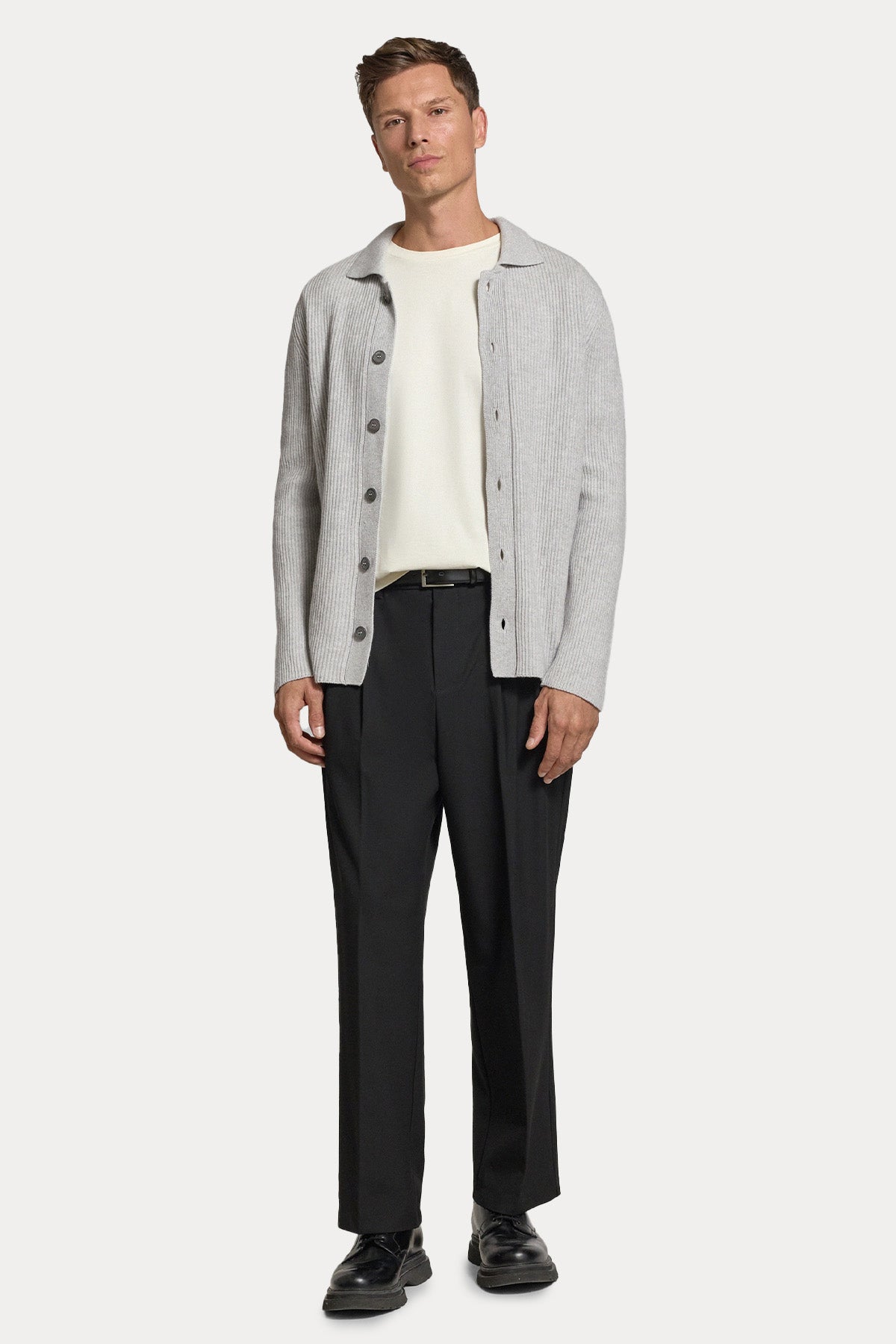 Gran Sasso Klasik Yaka Kaşmir Örgü Yün Triko Ceket