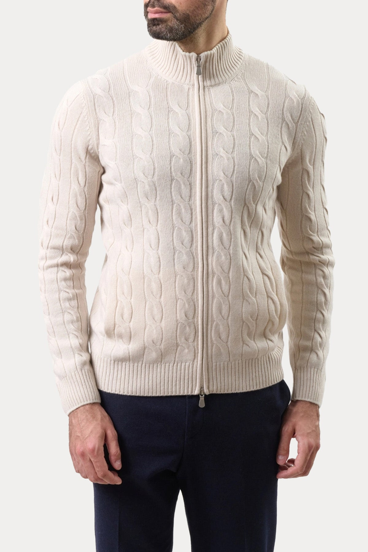 Gran Sasso Dik Yaka Kaşmir Örgü Yün Triko Ceket