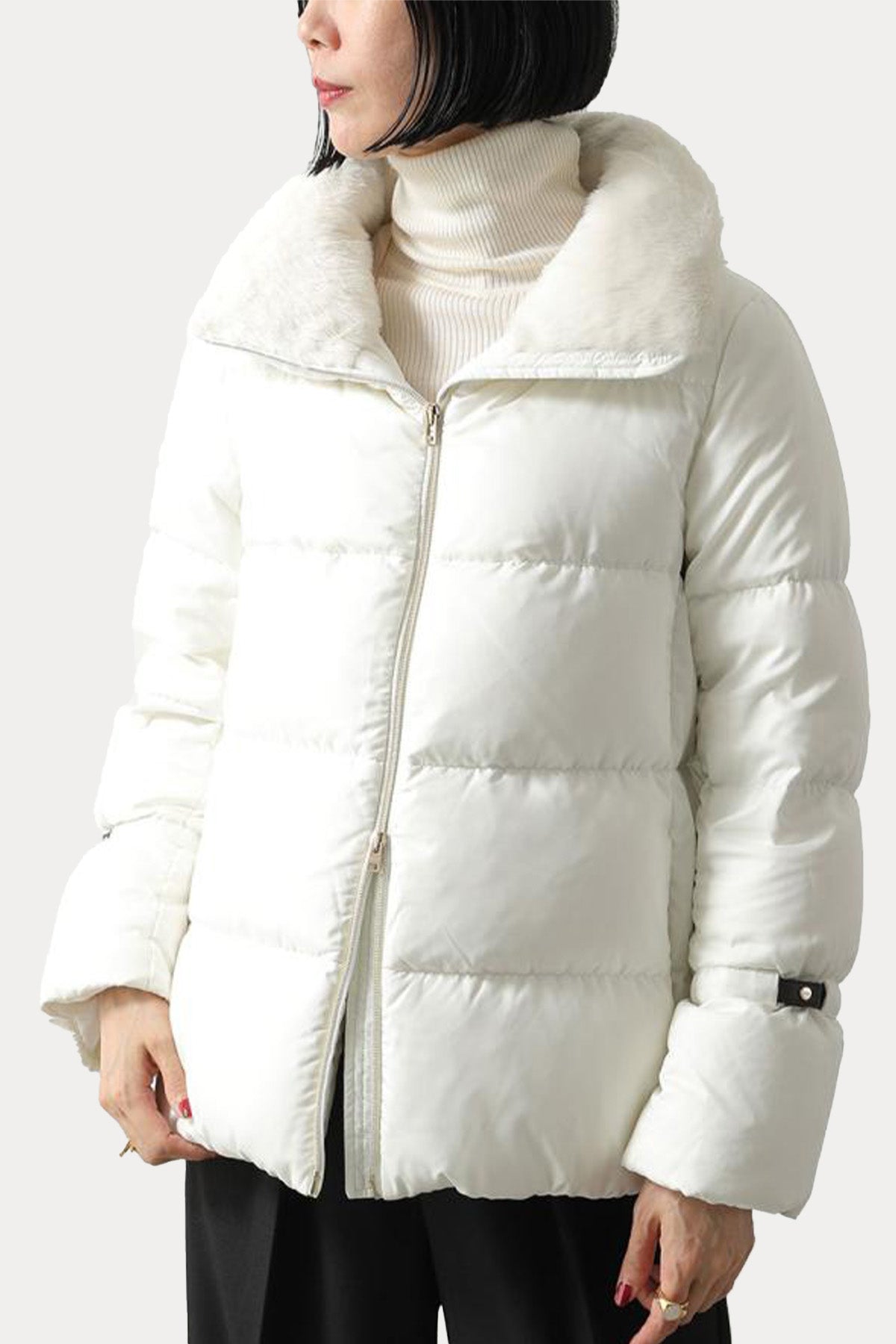 Herno Regular Fit Kürklü Peluş Yaka Puffer Mont