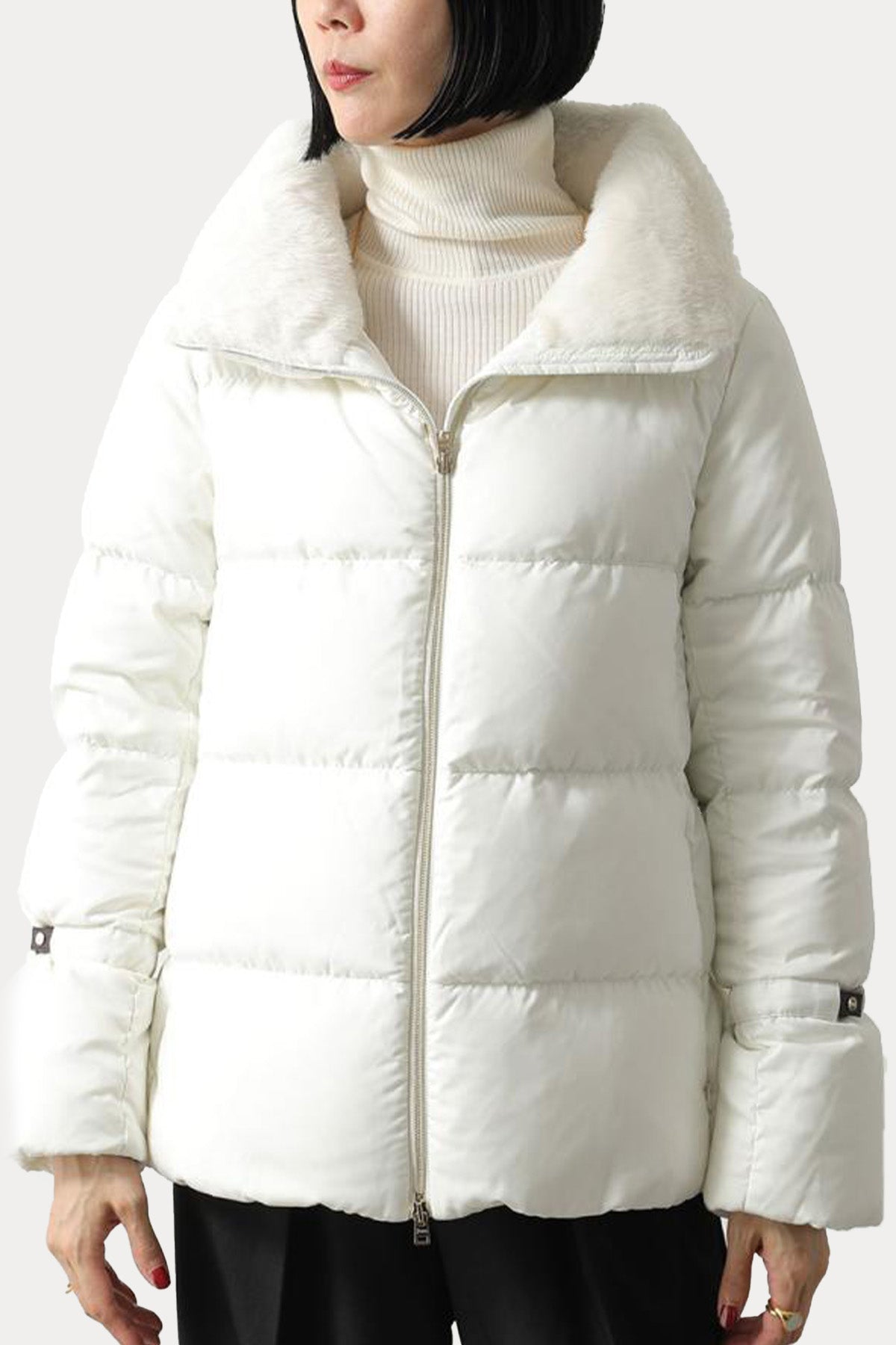 Herno Regular Fit Kürklü Peluş Yaka Puffer Mont