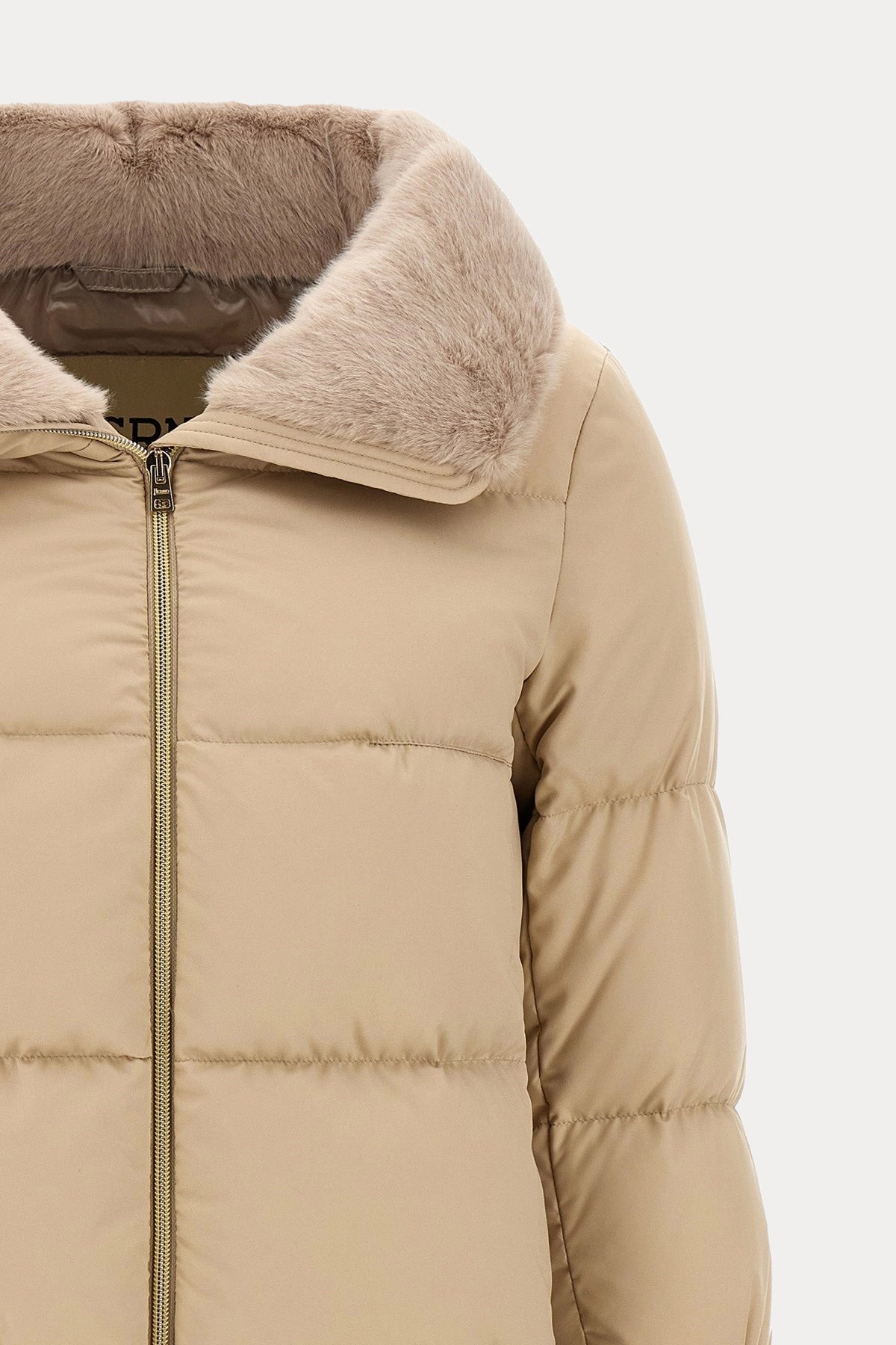 Herno Regular Fit Kürklü Peluş Yaka Puffer Mont