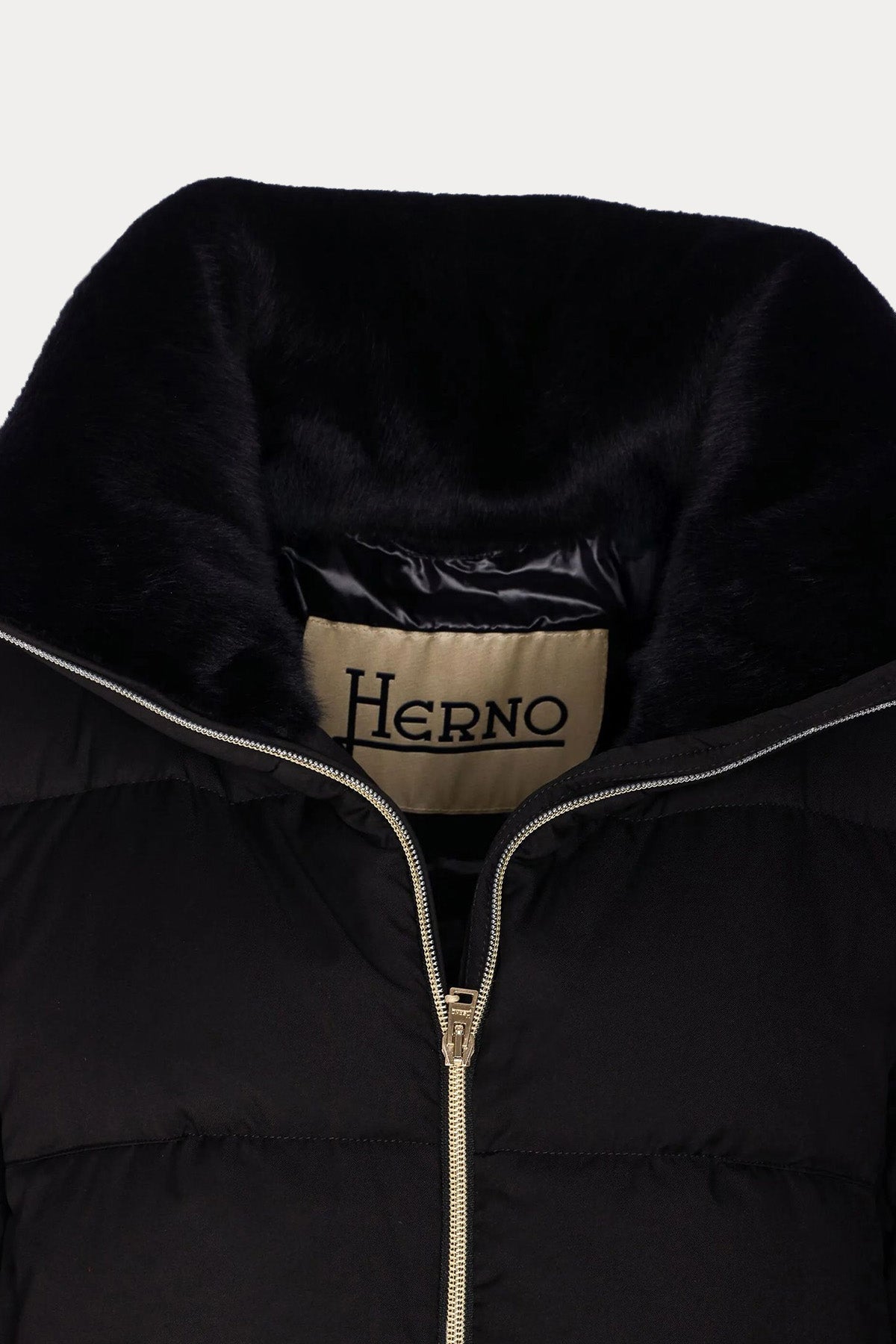Herno Regular Fit Kürklü Peluş Yaka Puffer Mont