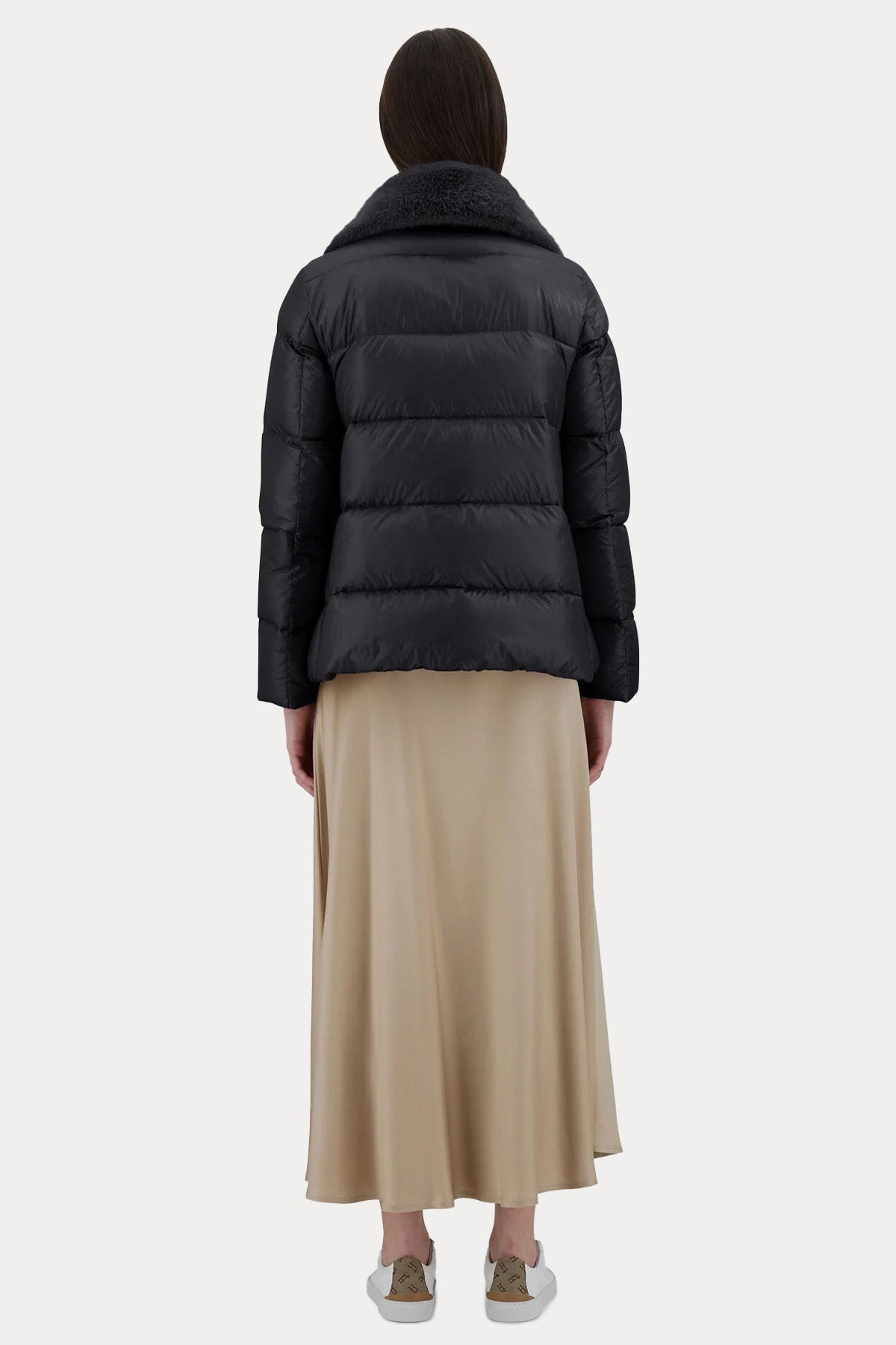 Herno Kürklü Peluş Yaka Puffer Mont