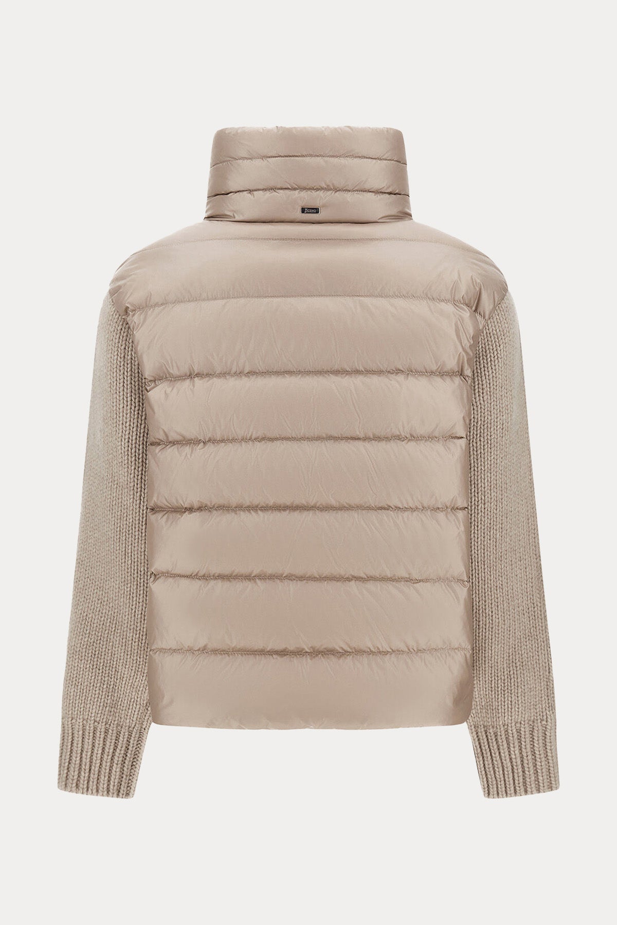 Herno Büzgülü Dik Yaka Yün Örgü Kollu Puffer Ceket