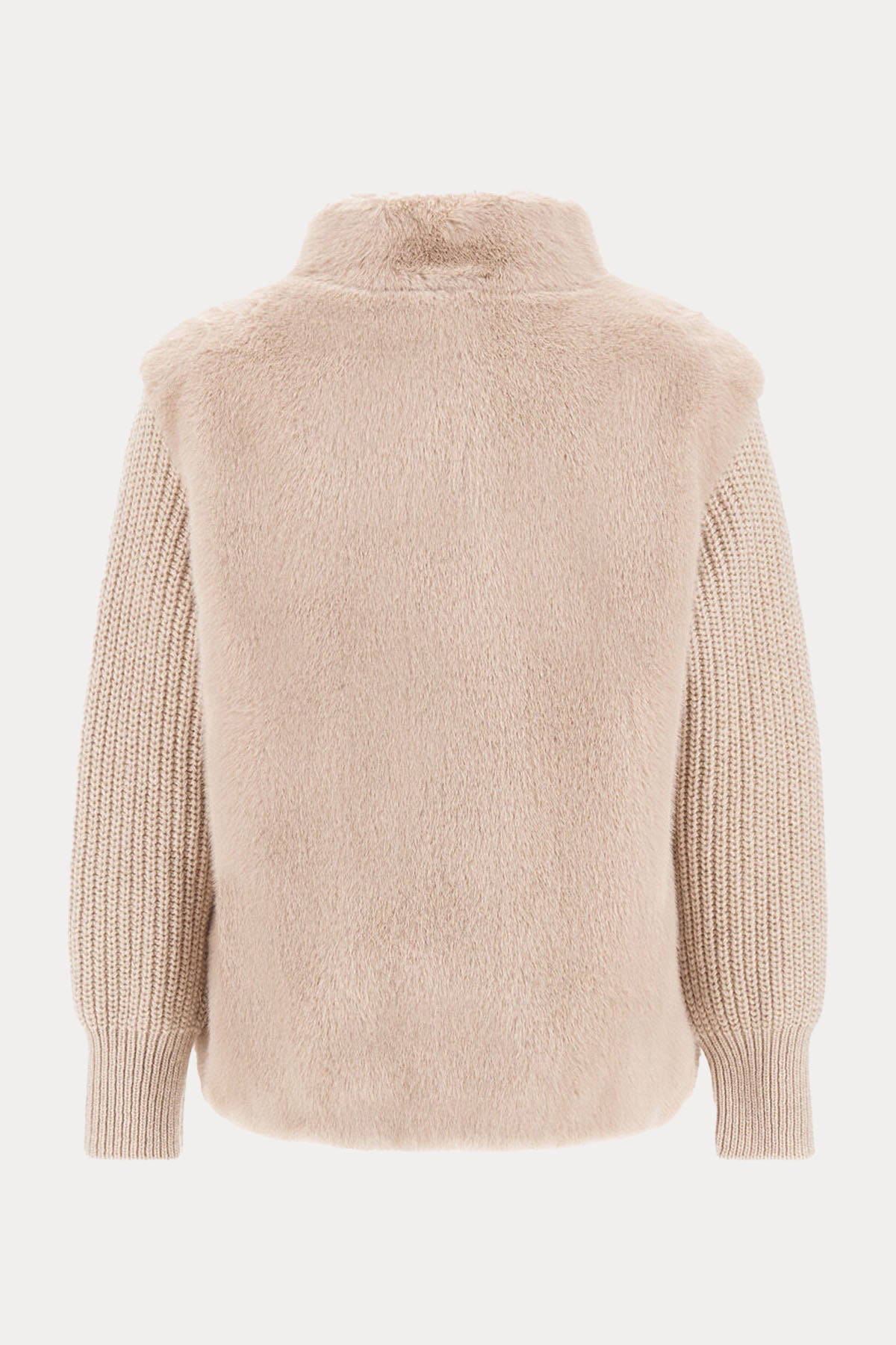 Herno Resort Örgü Yün Kollu Peluş Ceket