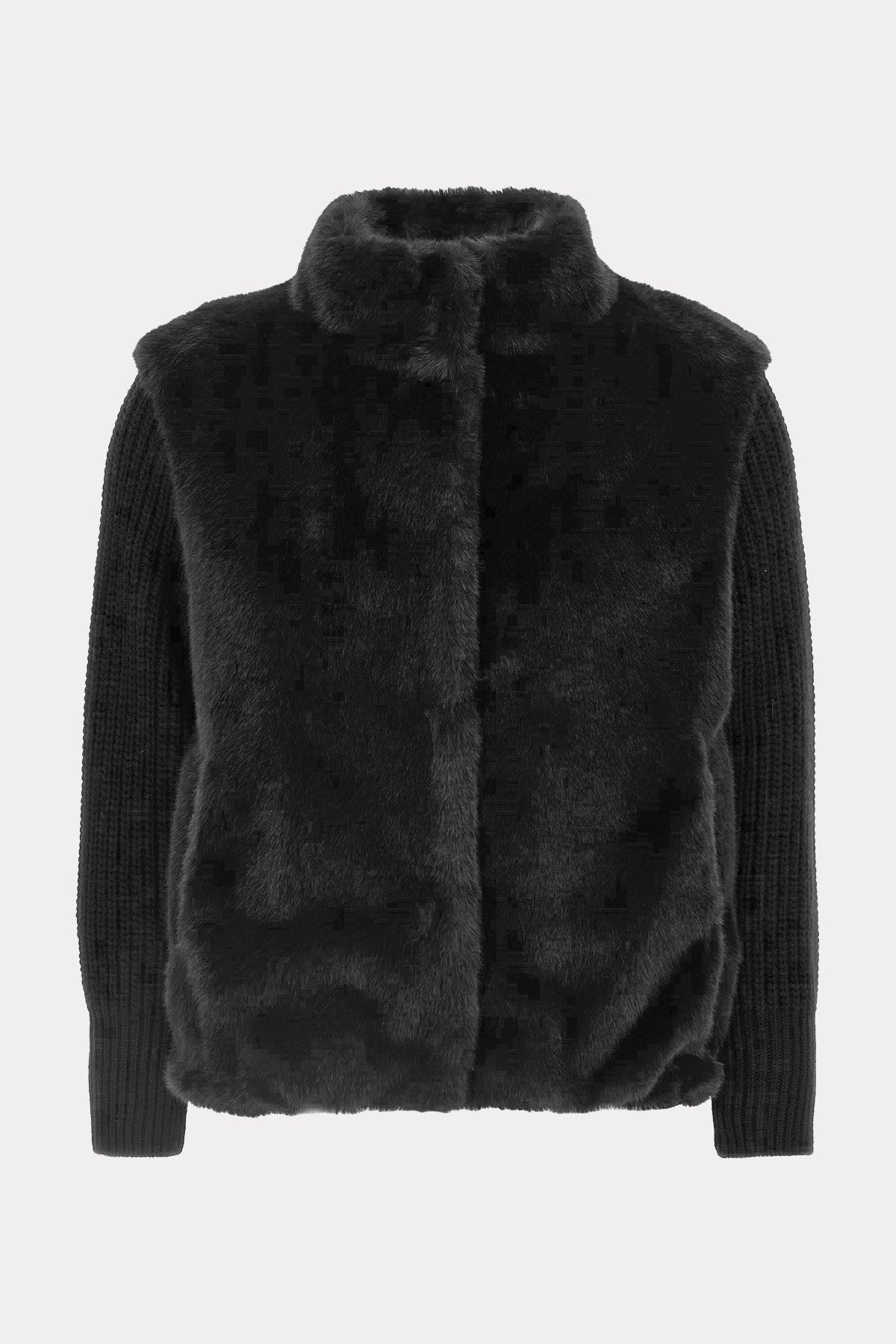 Herno Resort Örgü Yün Kollu Peluş Ceket