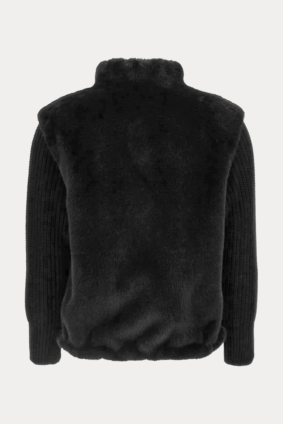 Herno Resort Örgü Yün Kollu Peluş Ceket