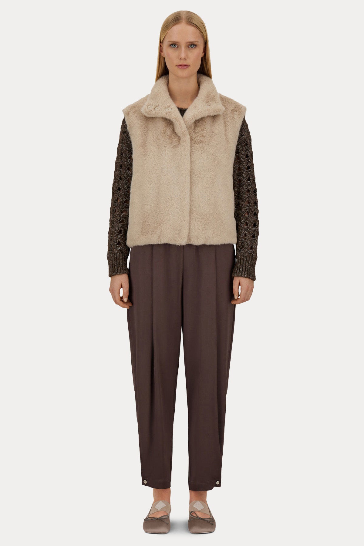 Herno Resort Regular Fit Peluş Yelek