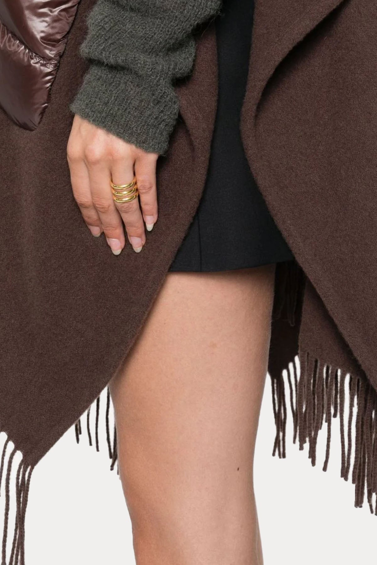 Herno Geniş Kesim Kaşmirli Yün Pelerin Ceket