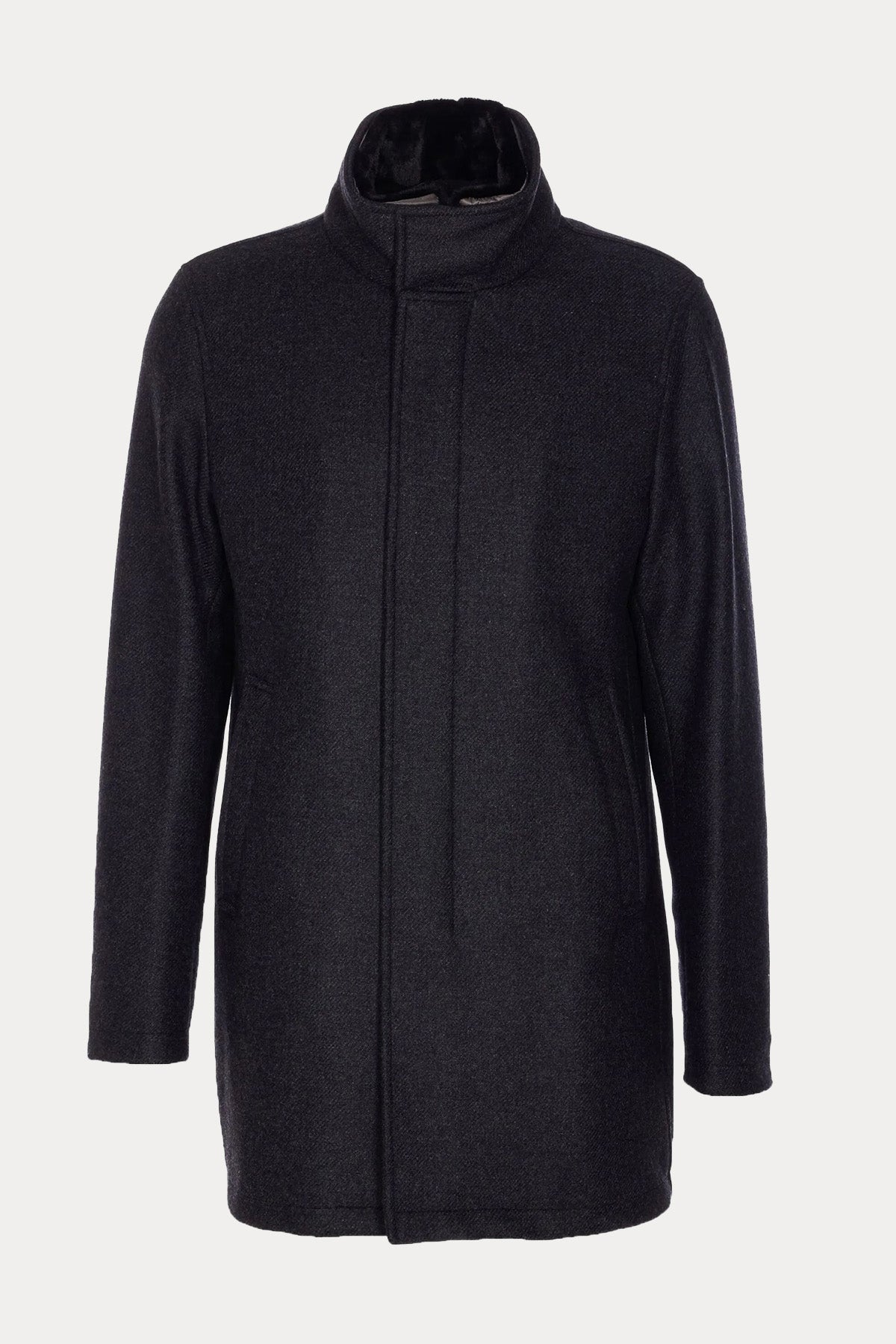 Herno Peluş Yaka Yün Kaban