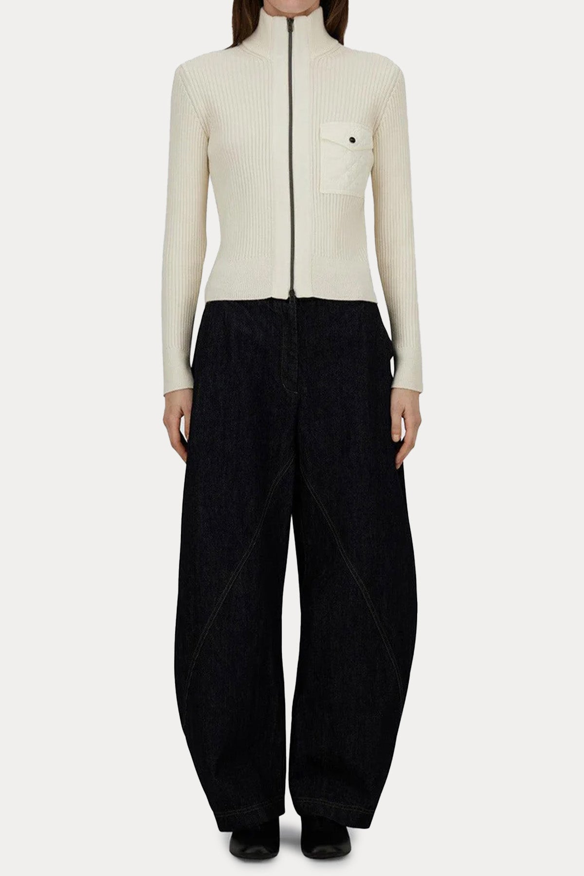 Herno Slim Fit Dik Yakalı Örgü Yün Triko Ceket