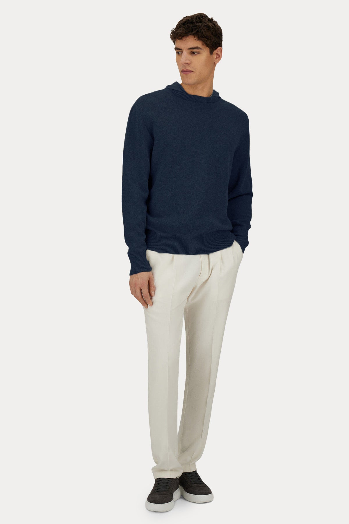 Herno Kapüşonlu İnce Örgü Triko