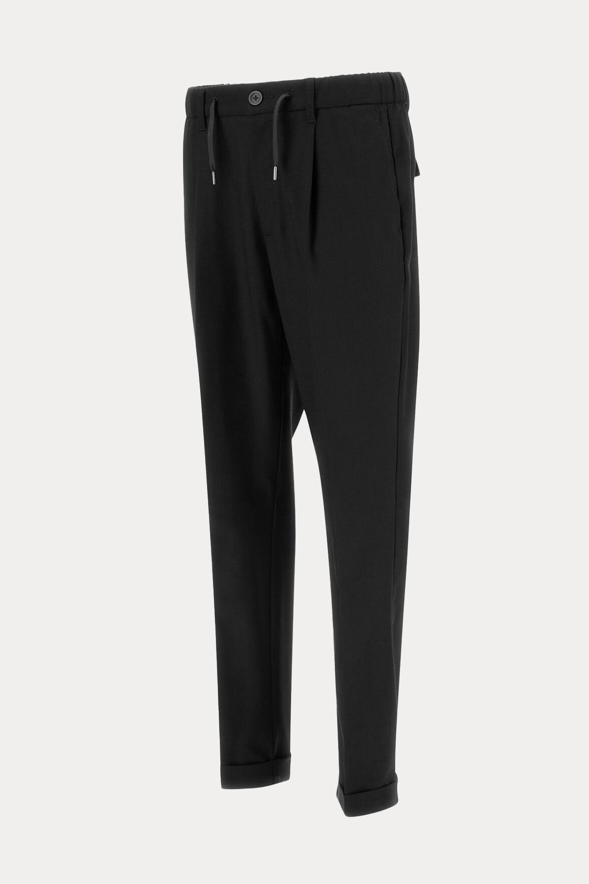 Herno Regular Fit Tek Pile Beli Lastikli Duble Paça Yün Pantolon