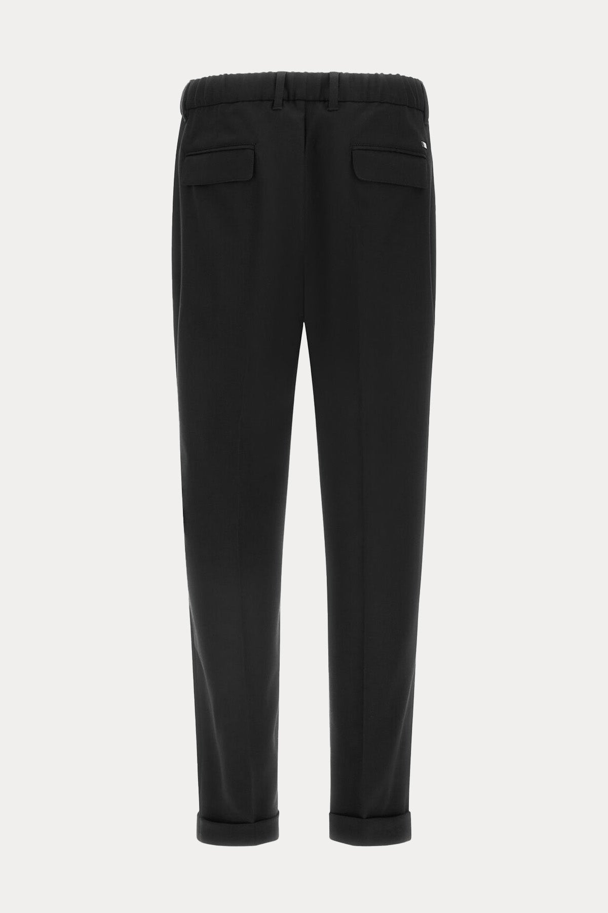 Herno Regular Fit Tek Pile Beli Lastikli Duble Paça Yün Pantolon