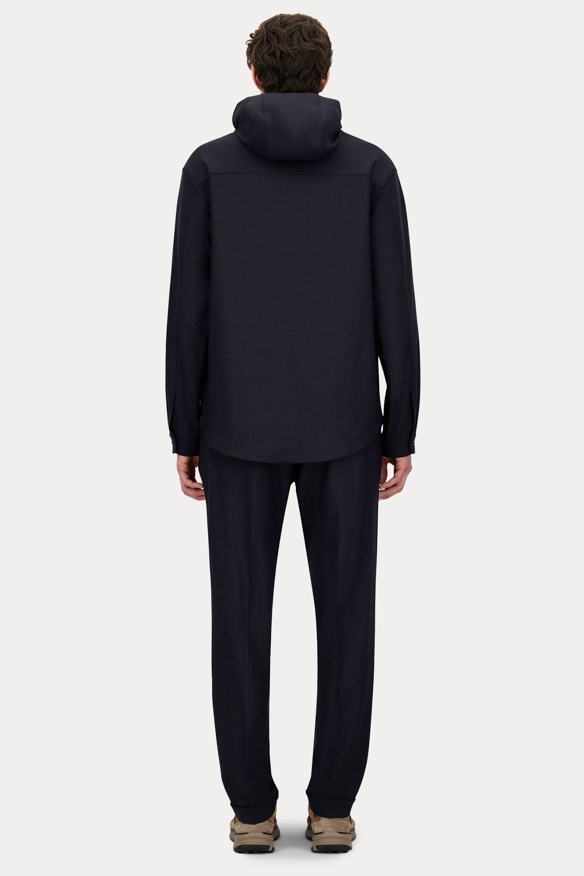 Herno Regular Fit Tek Pile Beli Lastikli Duble Paça Yün Pantolon