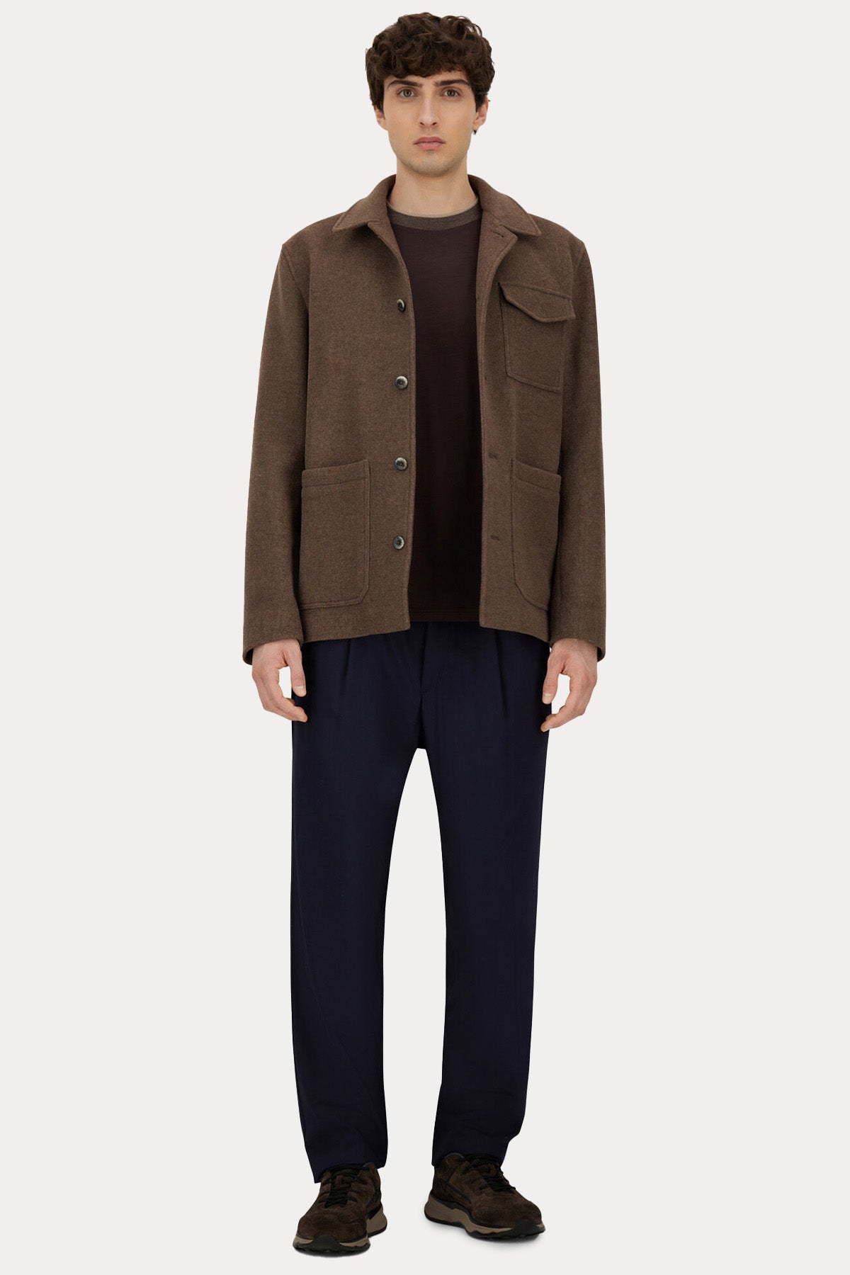 Herno Regular Fit Spor Cepli Yün Gömlek Ceket