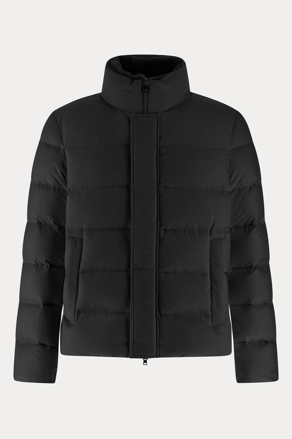 Herno Yakası Kürklü Puffer Mont