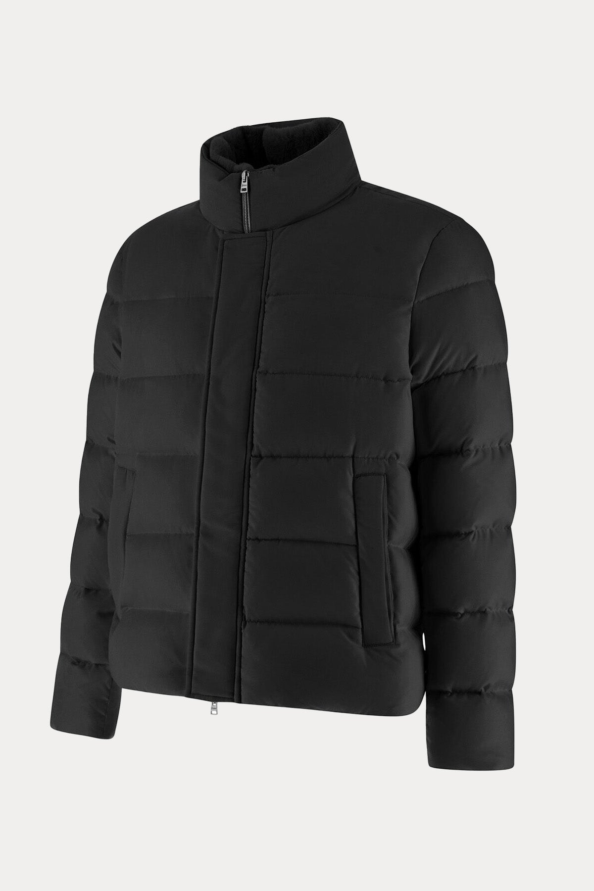 Herno Yakası Kürklü Puffer Mont-Mont-Libas