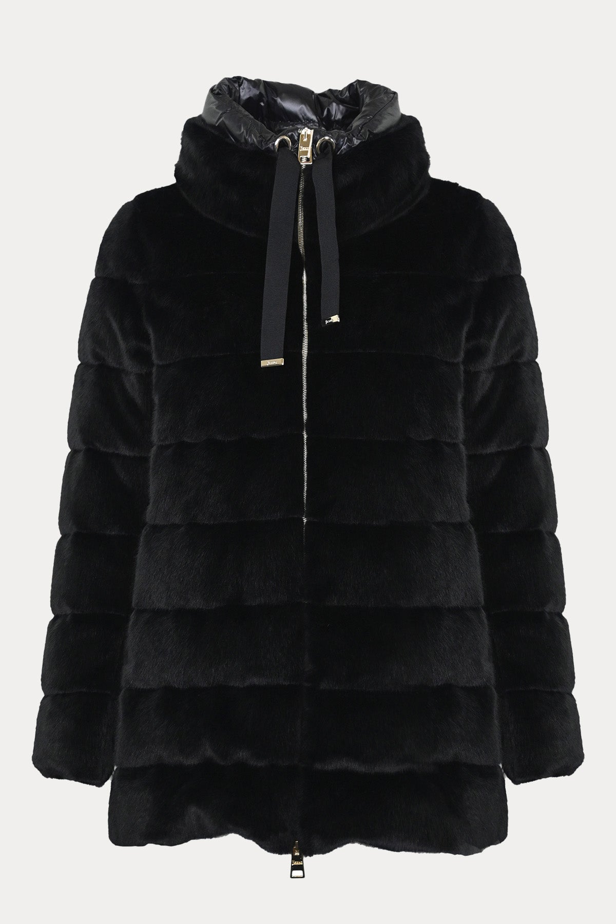 Herno Regular Fit Dik Yaka Peluş Puffer Mont