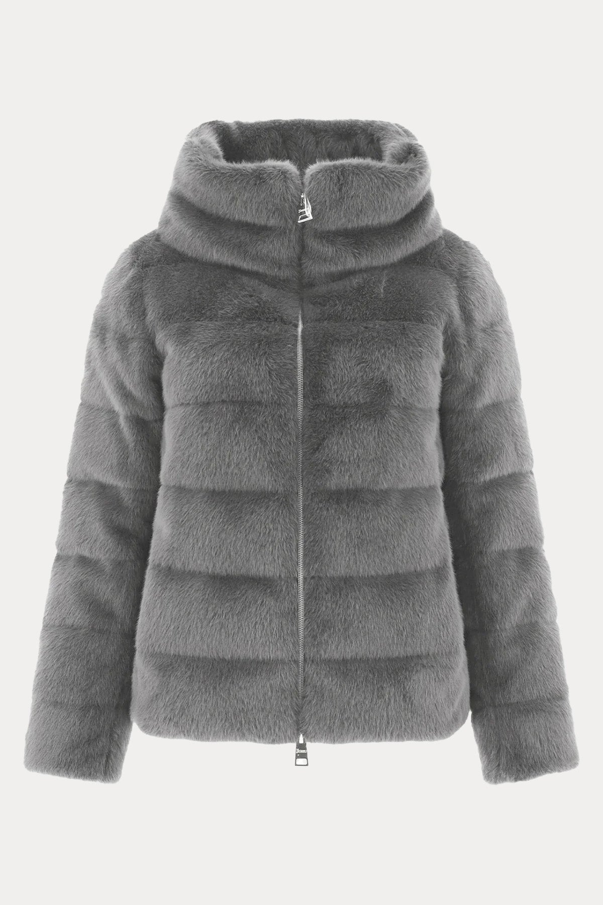 Herno Dik Yaka Peluş Puffer Mont