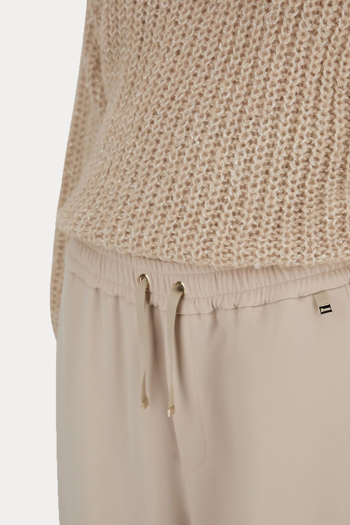 Herno Relaxed Fit Beli Lastikli Yandan Cepli Pantolon