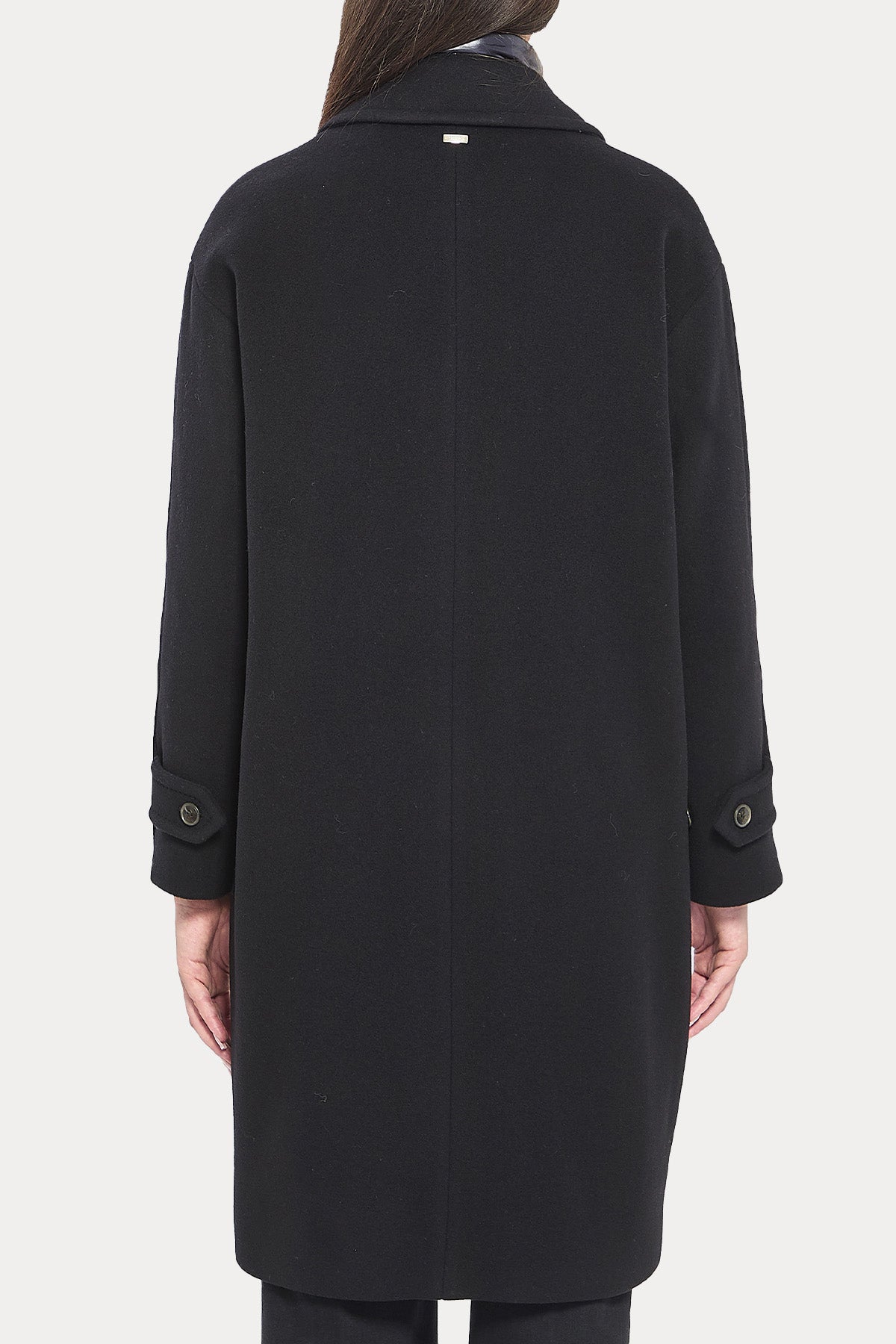 Herno Regular Fit Dik Yaka Demonte İç Parçalı Yün Kaban