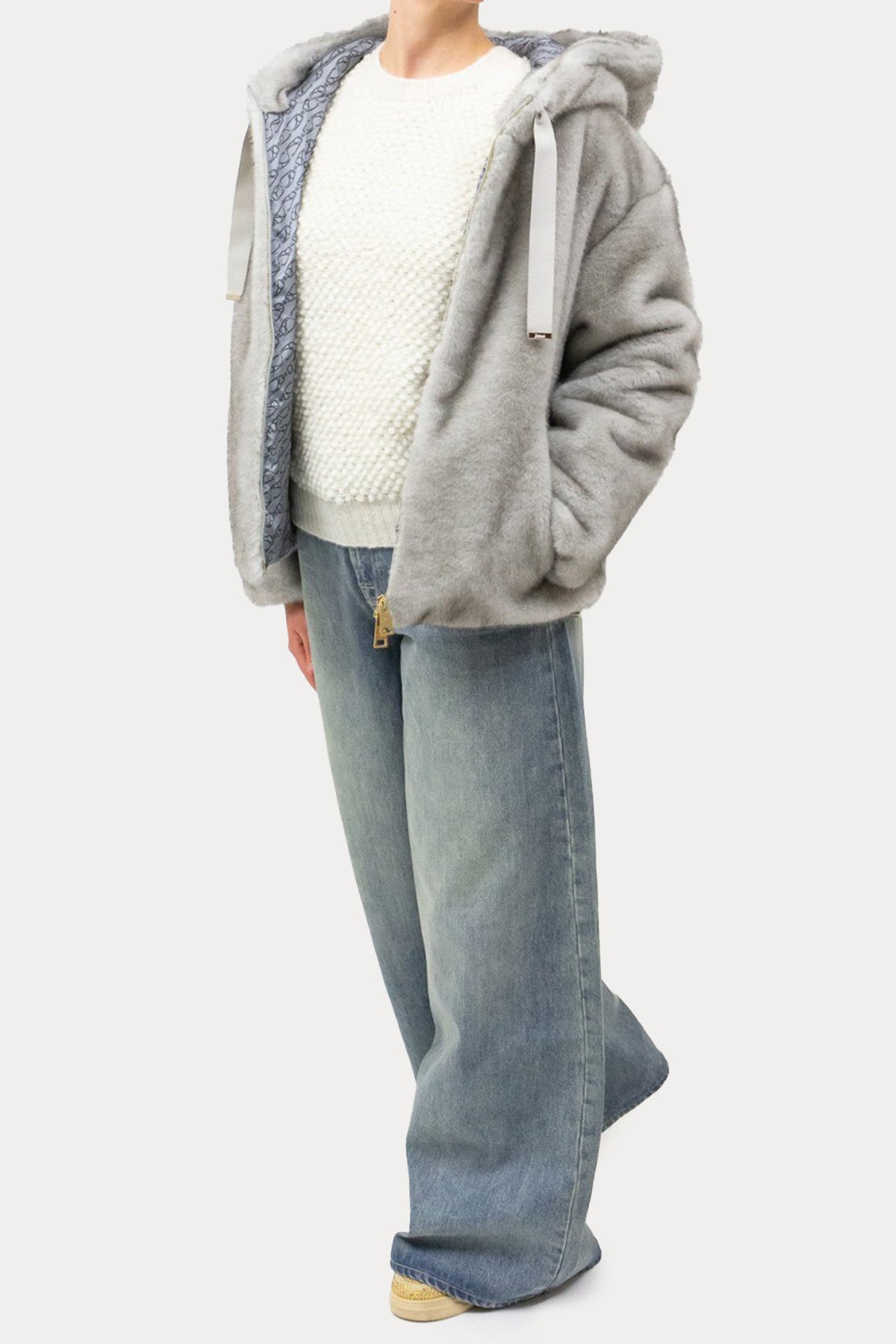 Herno Regular Fit Kapüşonlu Peluş Ceket