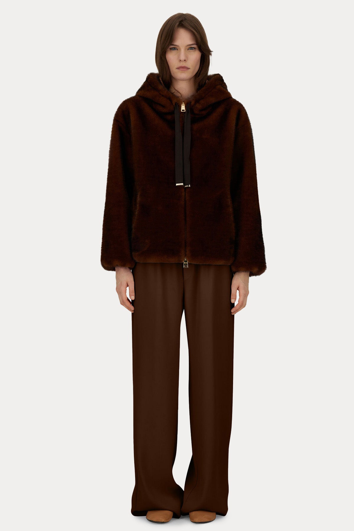 Herno Regular Fit Kapüşonlu Peluş Ceket