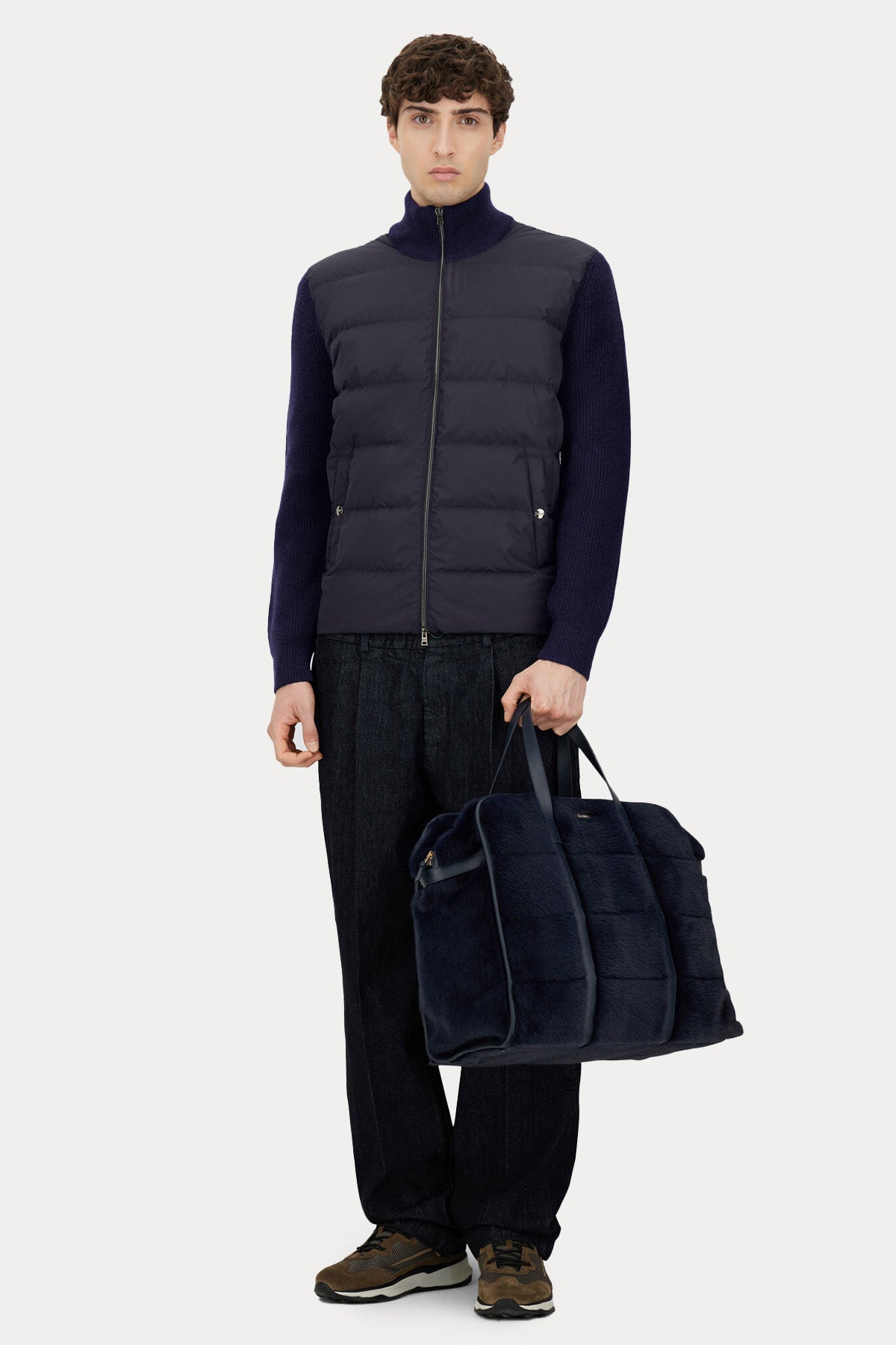 Herno Regular Fit Dik Yaka Puffer Yün Ceket